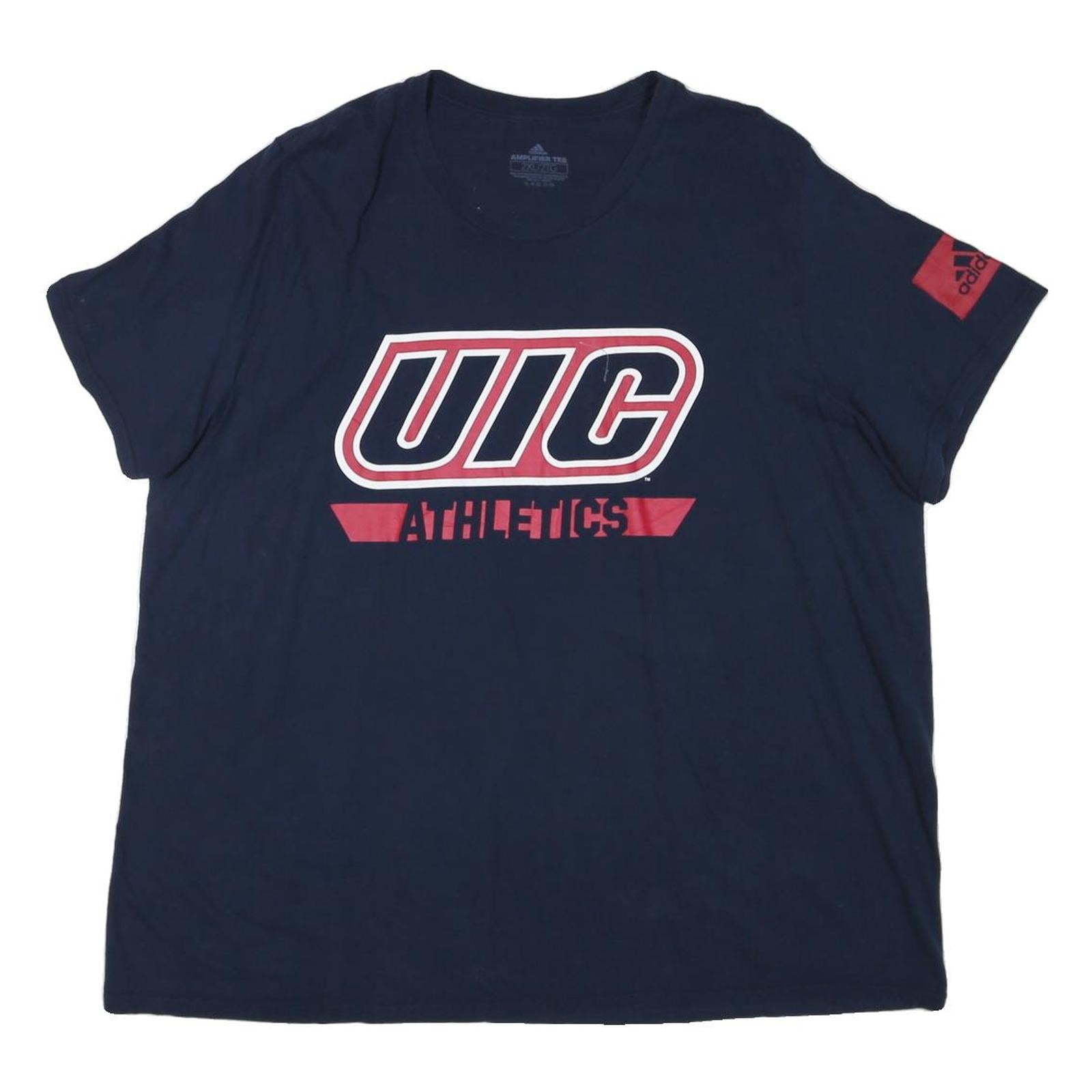ADIDAS Mens Navy Blue UIC Athletics Graphic T-Shirt 2XL Short Sleeve Crew Neck Refurbished - N/A refurbished available on Cerqular