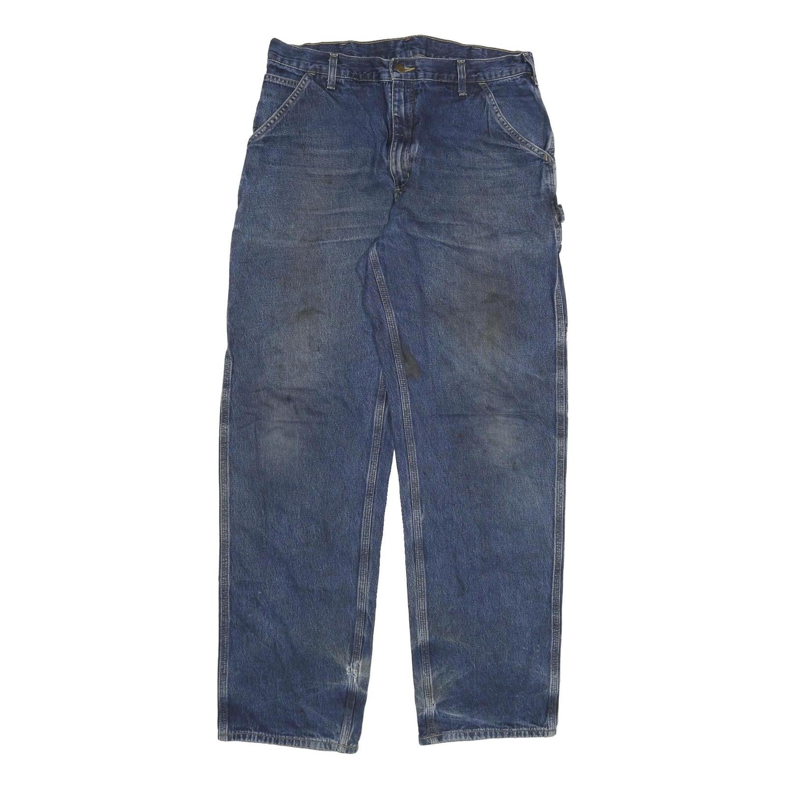 Buy CARHARTT Mens Blue Denim Relaxed Straight Leg Cotton Blend Medium Wash W36 L36 Refurbished - $39.00 CARHARTT Mens Blue Denim Relaxed Straight Leg Cotton Blend Medium Wash W36 L36 Refurbished - N/A refurbished available on Cerqular
