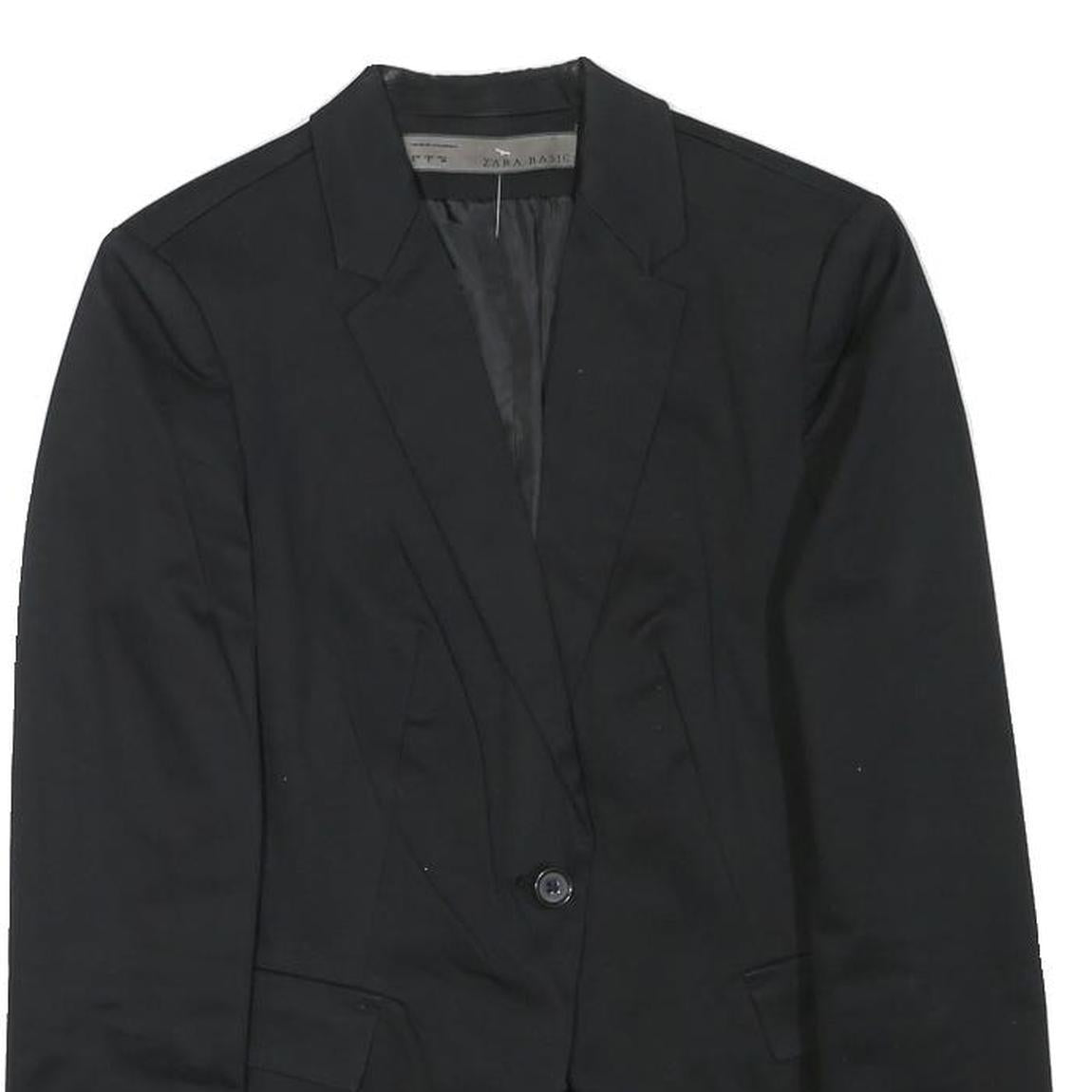 ZARA Womens Black Classic Blazer Jacket S Polyester Blend Button Closure Refurbished - N/A refurbished available on Cerqular