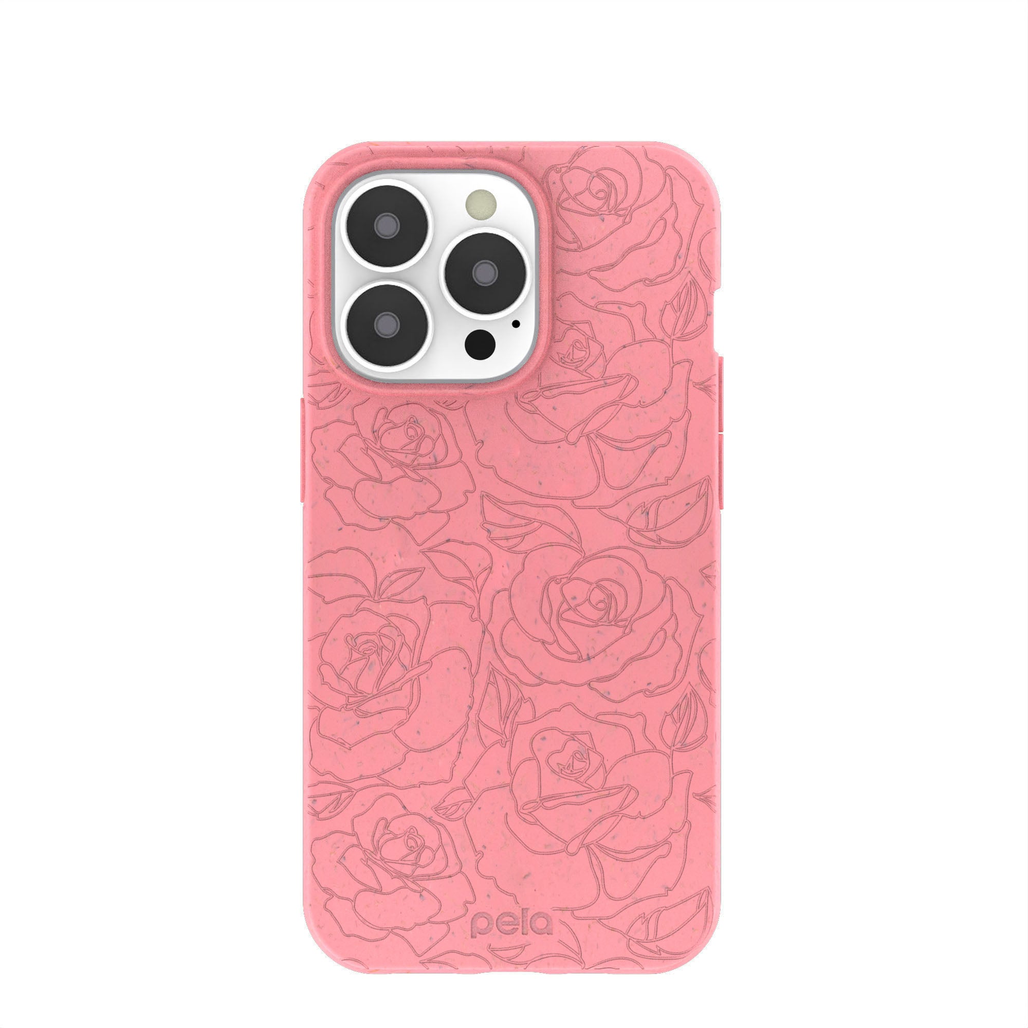 Bubblegum Pink Rosettes iPhone 13 Pro Case Refurbished - Pela Case refurbished available on Cerqular
