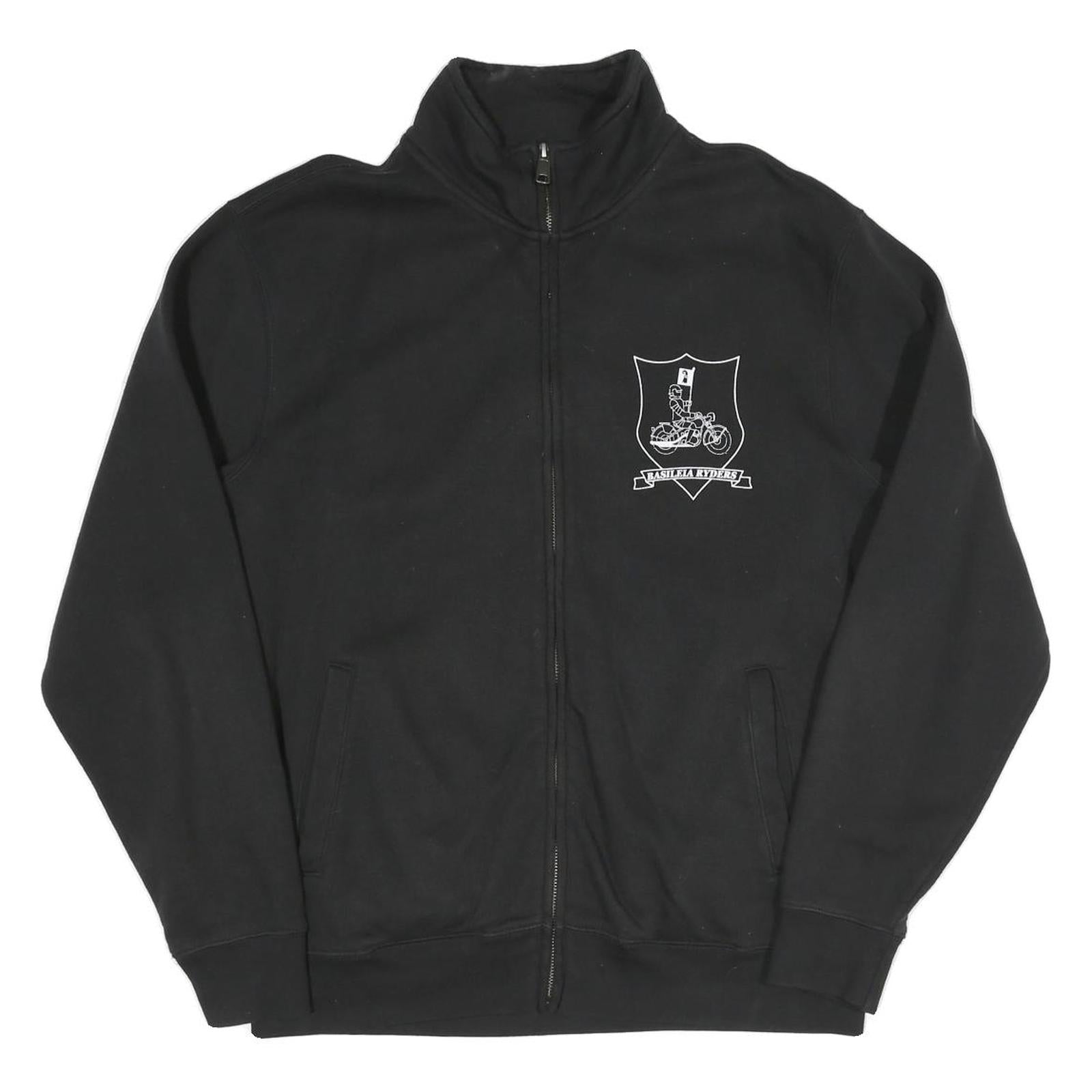 RUSSELL ATHLETIC Mens Black Cotton Blend Zip Jacket L Plain Casual Sportswear Refurbished - N/A refurbished available on Cerqular
