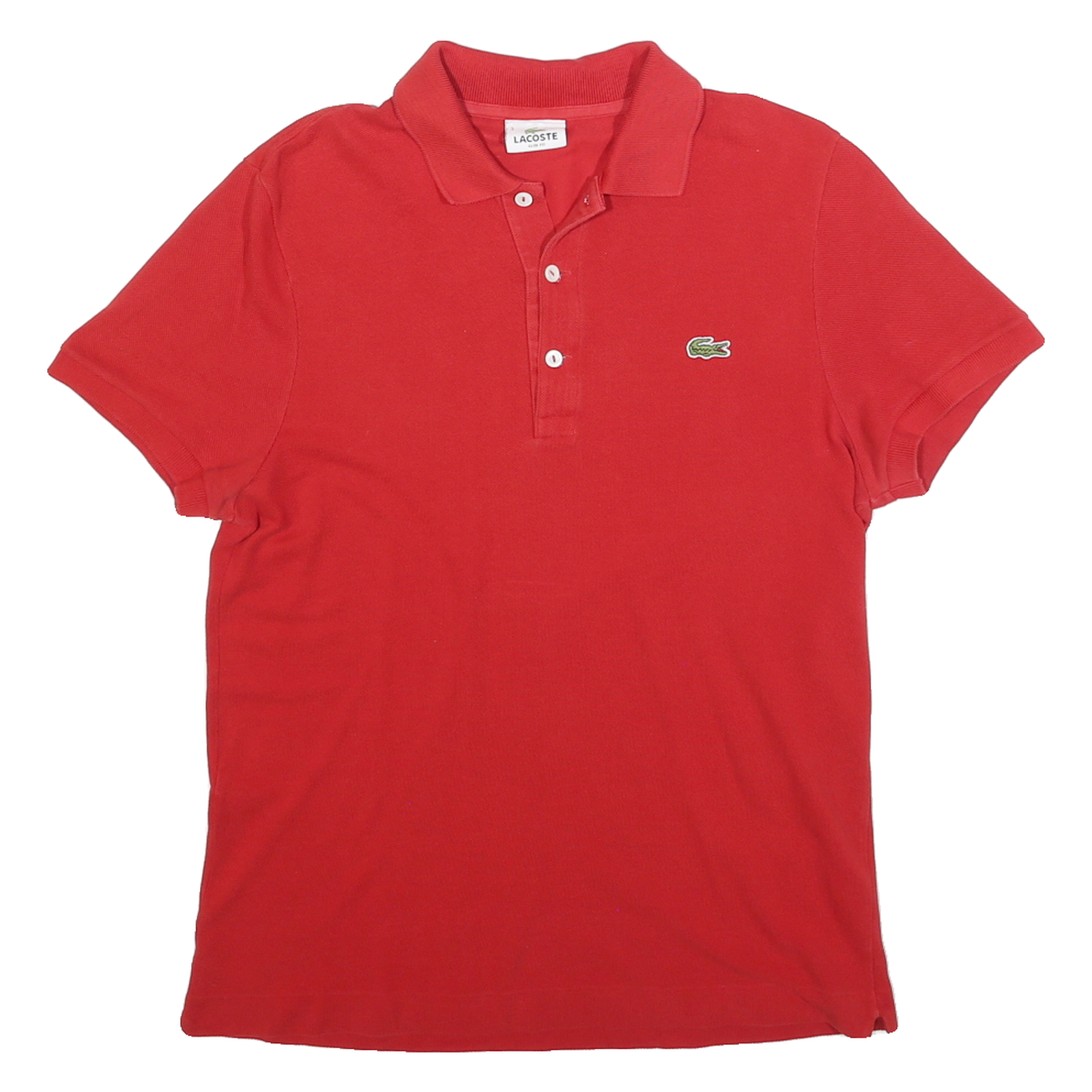 LACOSTE Mens Red Short Sleeve Plain Polo Shirt S Classic Cotton Blend Refurbished - N/A refurbished available on Cerqular