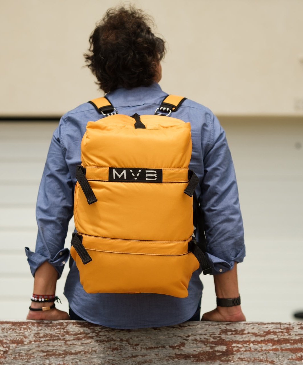 Sports Vegan Backpack yellow - Made with ocean plastic Refurbished - My Vegan Bags refurbished available on Cerqular