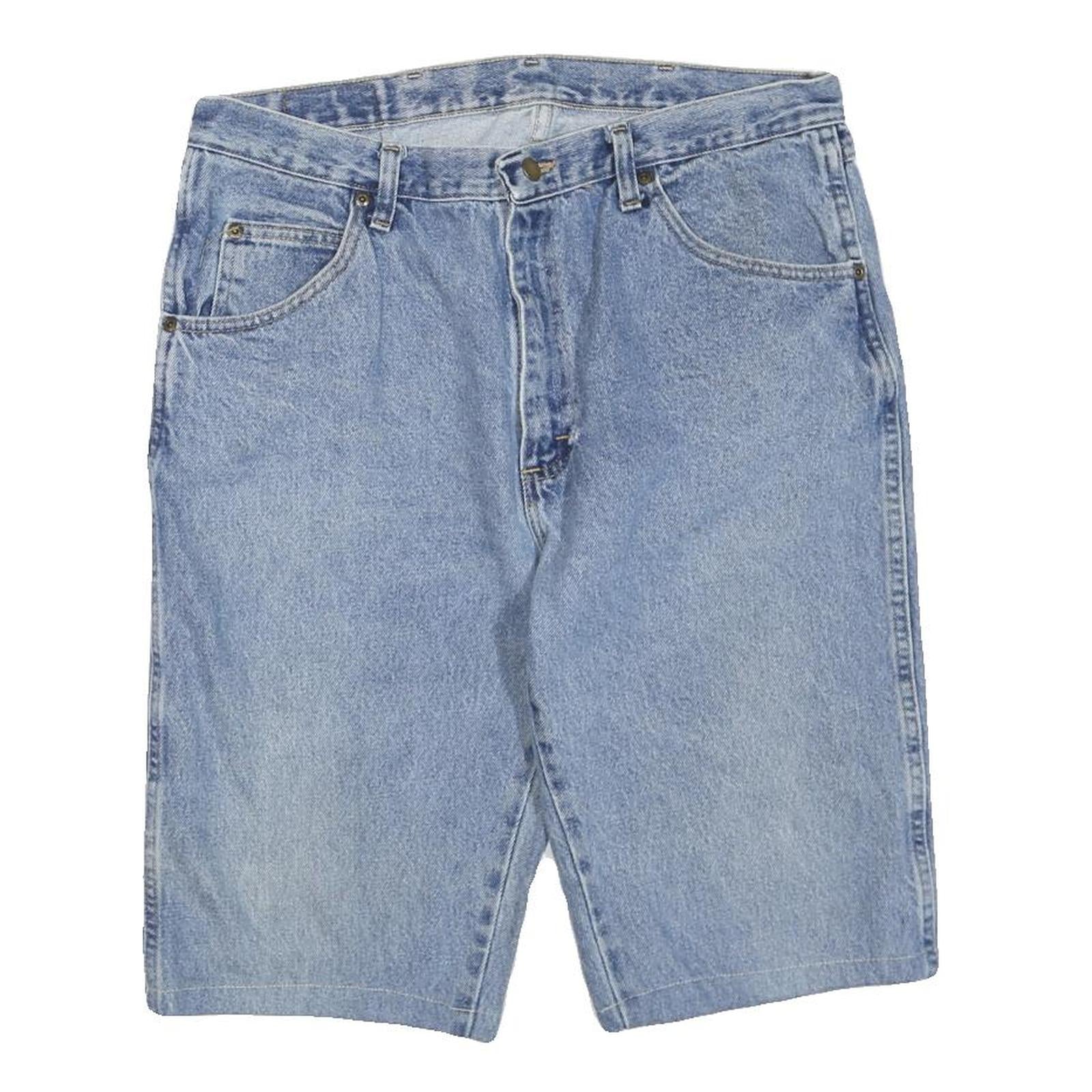 WRANGLER Mens Denim Blue Casual Shorts L W36 Classic Cotton Blend 5-Pocket Refurbished - N/A refurbished available on Cerqular