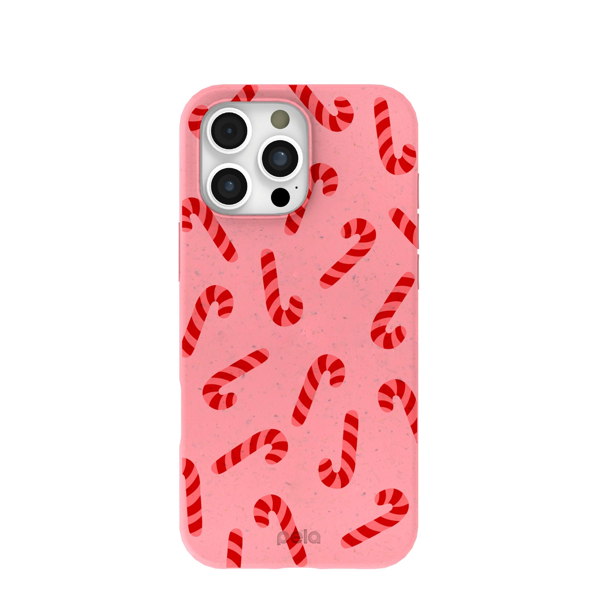 Bubblegum Pink Candy Cane Chaos iPhone 16 Pro Max Case Refurbished - Pela Case refurbished available on Cerqular