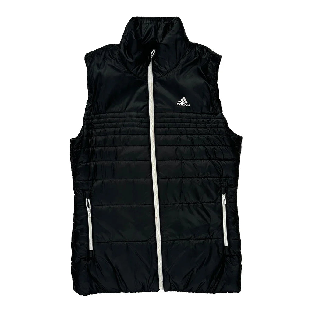 Buy Adidas Gilet - Small Black Polyester Refurbished - $44.21 Adidas Gilet - Small Black Polyester Refurbished - Thrifted (note: this is a term often used to describe second- refurbished available on Cerqular