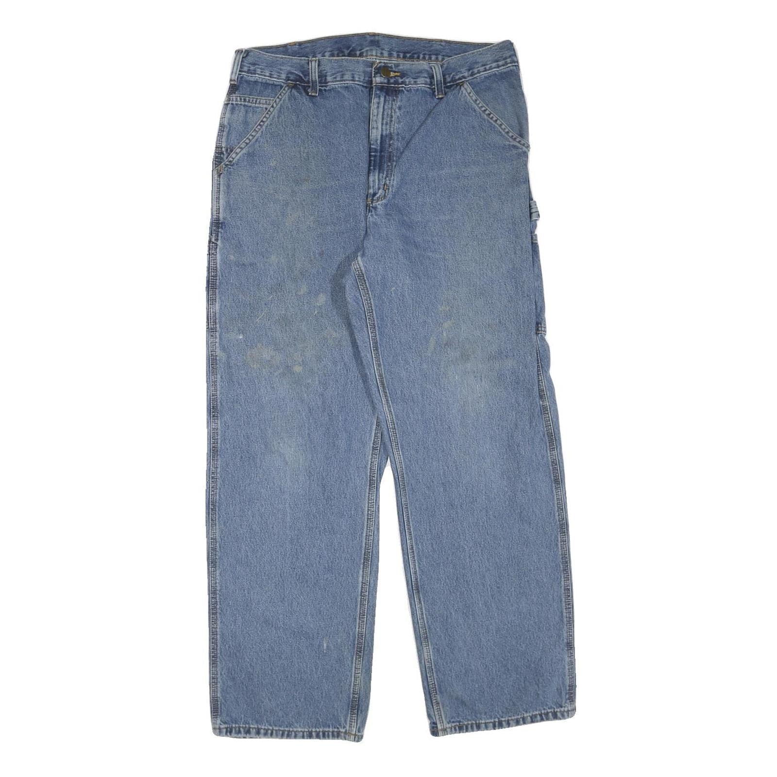 CARHARTT Mens Jeans Blue Regular Straight Denim Medium W36 L32 Workwear Refurbished - N/A refurbished available on Cerqular