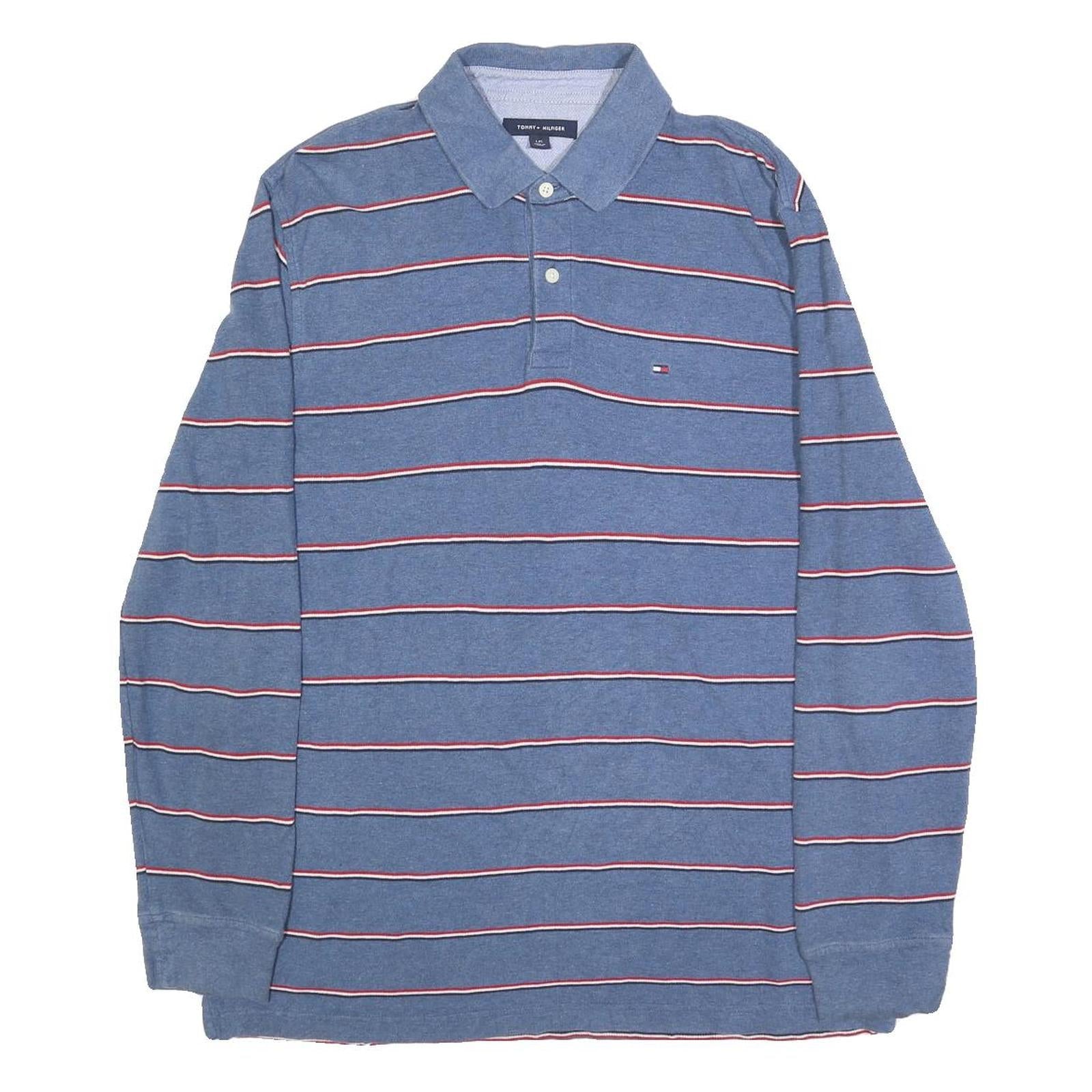 Buy TOMMY HILFIGER Mens Blue & Red Striped Long Sleeve Polo Shirt L Cotton Blend Refurbished - $68.89 TOMMY HILFIGER Mens Blue & Red Striped Long Sleeve Polo Shirt L Cotton Blend Refurbished - N/A refurbished available on Cerqular