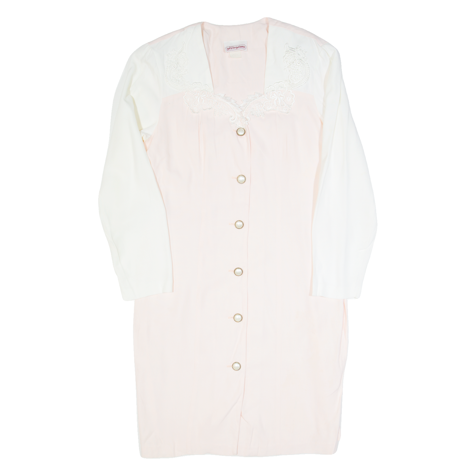 PERCEPTIONS Womens Pencil Dress Pink 90s Long Sleeve Midi M Refurbished - N/A refurbished available on Cerqular