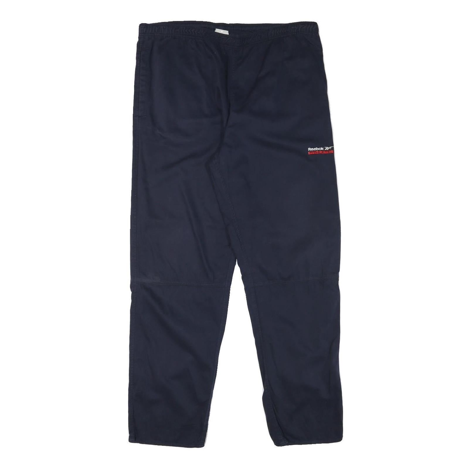 REEBOK Mens Regular Navy Blue Cotton Blend Trousers W36 L31 Drawstring Casual Refurbished - N/A refurbished available on Cerqular