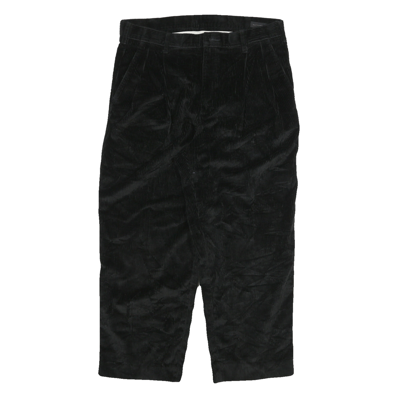 METROPOLITAN VIEW Womens Black Cotton Blend Relaxed Tapered Trousers W32 L25 Refurbished - N/A refurbished available on Cerqular