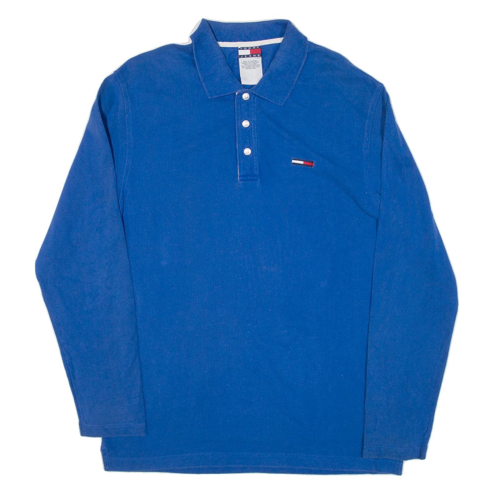 TOMMY JEANS Mens Polo Shirt Blue Long Sleeve L Refurbished - N/A refurbished available on Cerqular