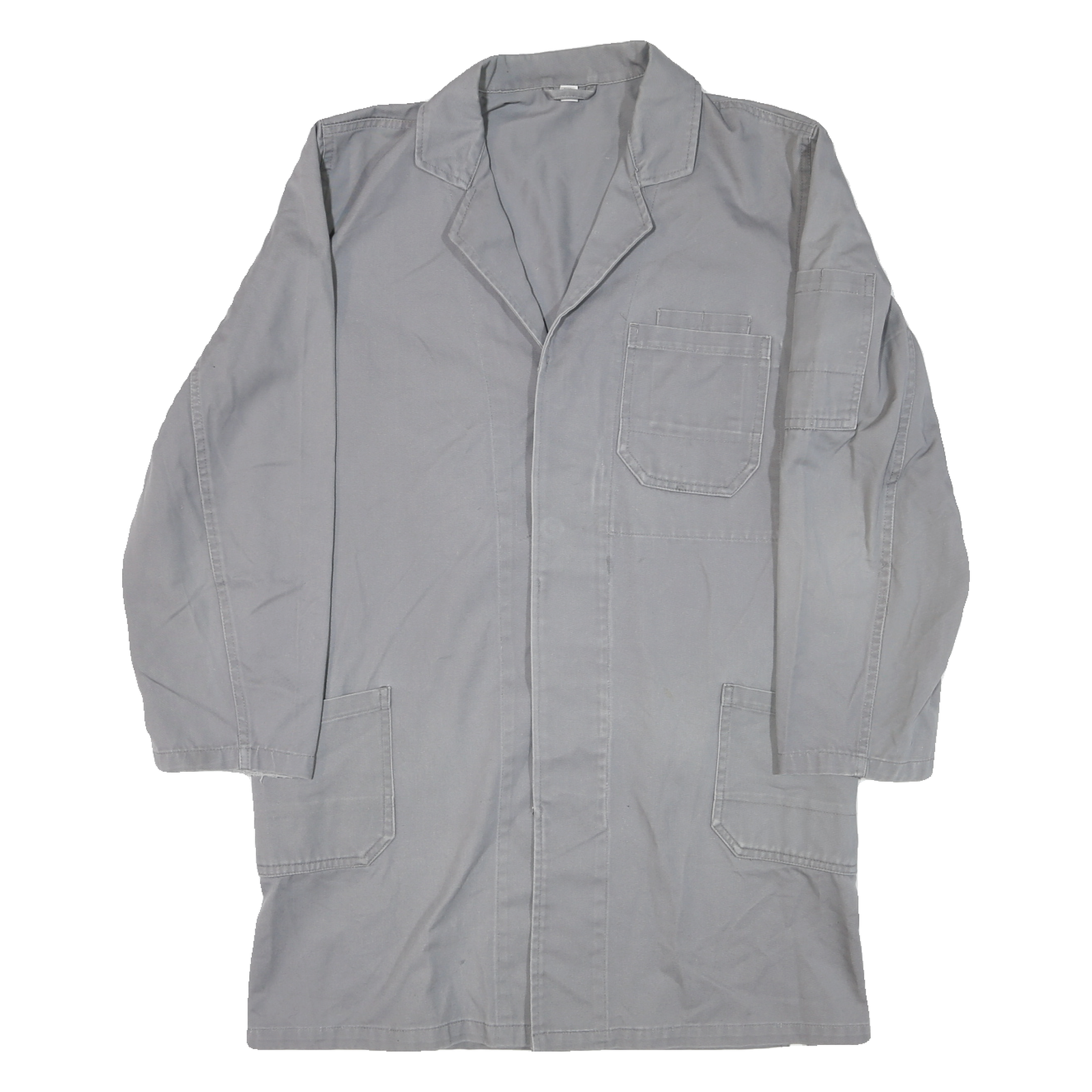 Buy Mens Grey Cotton Classic Jacket L Button Closure Plain Workwear Utility Refurbished - $31.19 Mens Grey Cotton Classic Jacket L Button Closure Plain Workwear Utility Refurbished - N/A refurbished available on Cerqular