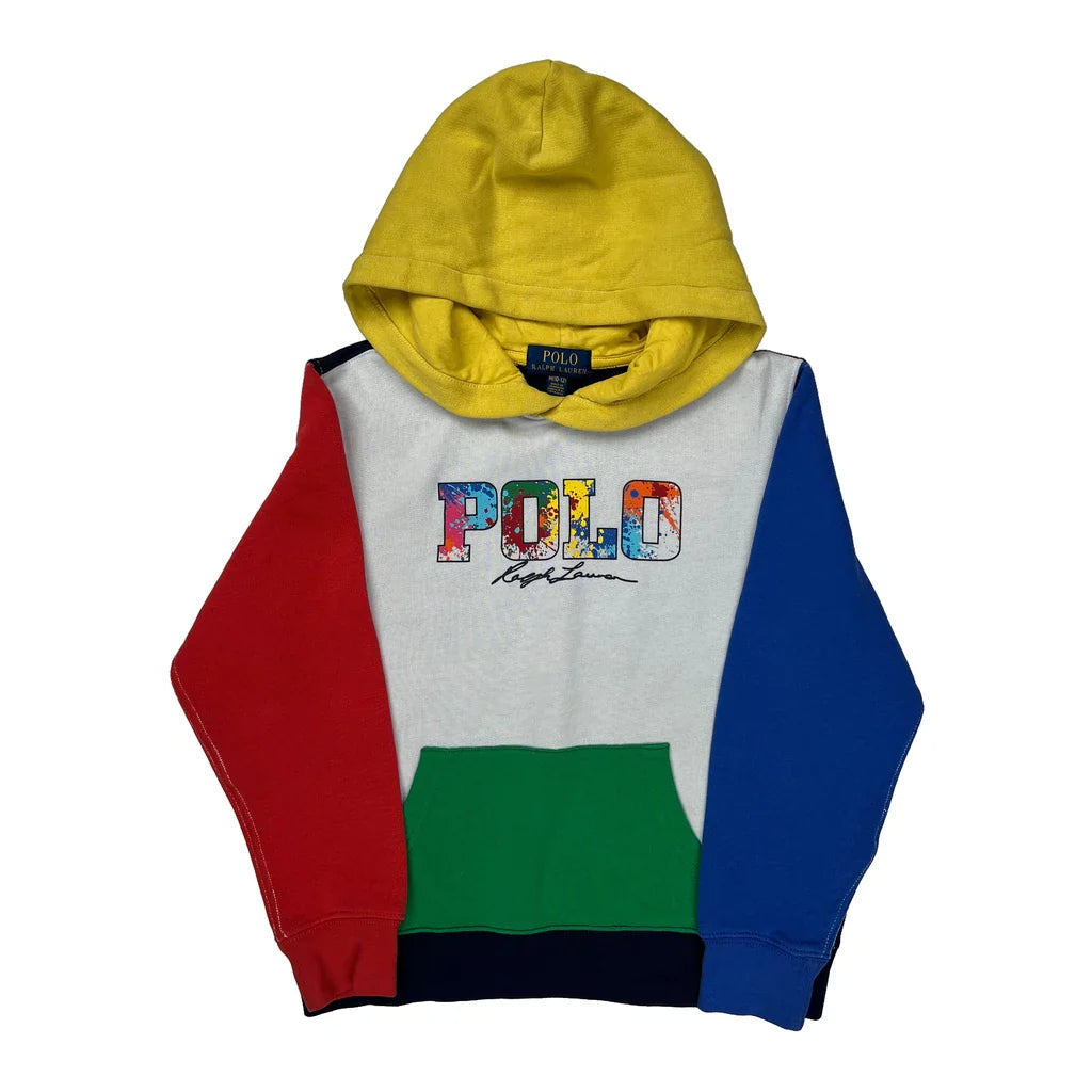 Age 8-9 Polo By Ralph Lauren Graphic Hoodie - Medium Multicoloured Cotton Refurbished - Thrifted (note: this is a term often used to describe second- refurbished available on Cerqular