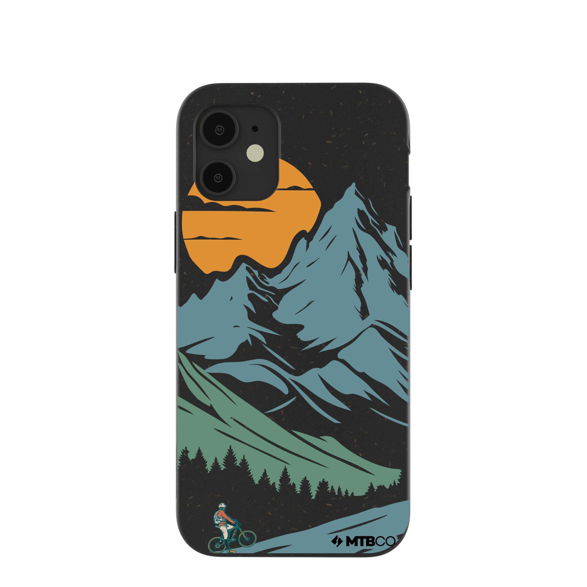 Black Vintage Peaks MTBCO iPhone 12 Mini Case Refurbished - Pela Case refurbished available on Cerqular