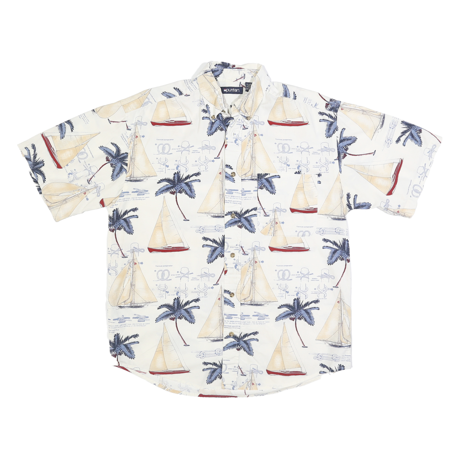 Buy PURITAN Mens Cream & Blue Cotton Sailing Print Short Sleeve Shirt M Casual Refurbished - $15.59 PURITAN Mens Cream & Blue Cotton Sailing Print Short Sleeve Shirt M Casual Refurbished - N/A refurbished available on Cerqular