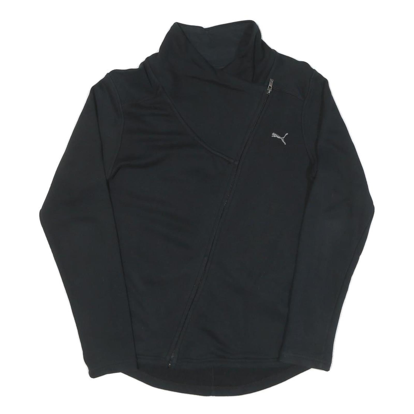 PUMA Womens Black Jacket UK 12 Cotton Zip Plain Casual Lightweight Sportswear Refurbished - N/A refurbished available on Cerqular