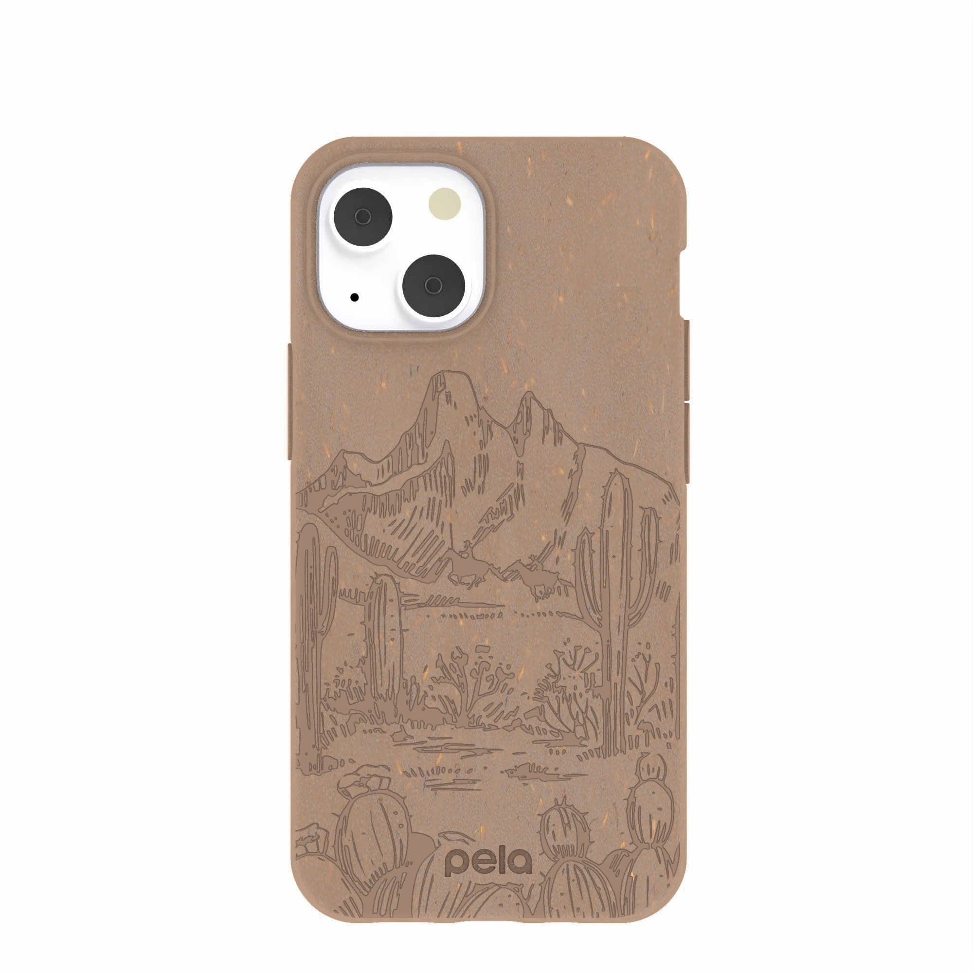 Chocolate Brown Desert Run iPhone 13 Mini Case Refurbished - Pela Case refurbished available on Cerqular