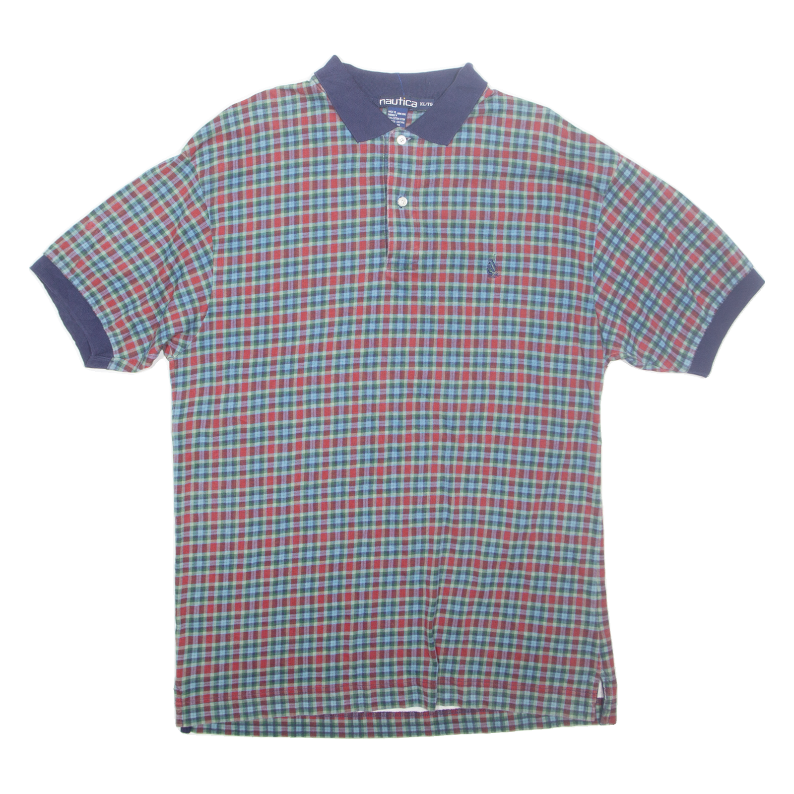 NAUTICA Mens Polo Shirt Blue Check 2XL Refurbished - N/A refurbished available on Cerqular