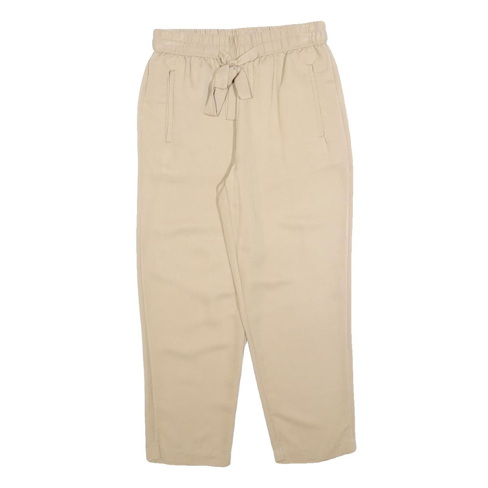 CHICOREE Womens Beige Regular Fit Drawstring Trousers W26 L25 Casual Lightweight Refurbished - N/A refurbished available on Cerqular
