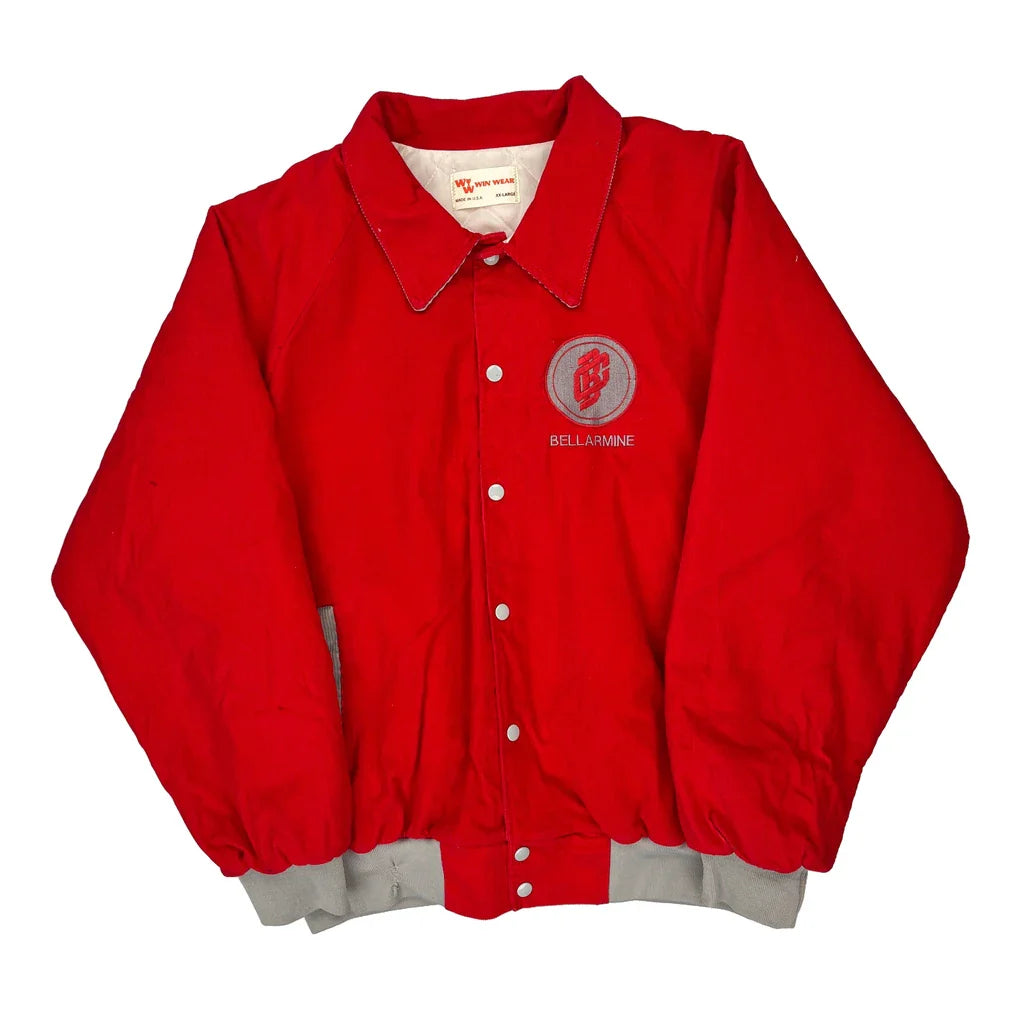 Bellarmine Win Wear College Varsity Jacket - 2XL Grey Polyester Refurbished - Thrifted (note: this is a term often used to describe second- refurbished available on Cerqular