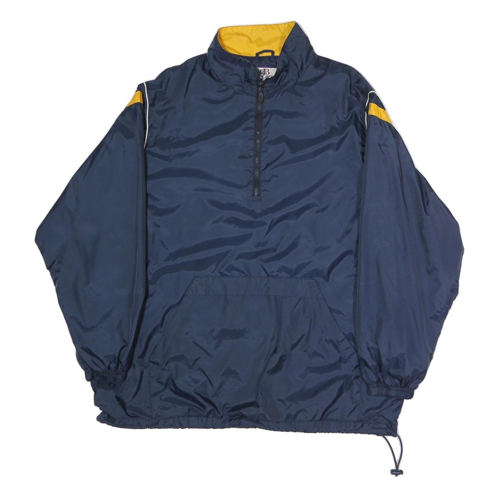 CROFT & BARROW Mens Navy & Yellow Zip Jacket L Polyester Windbreaker Casual Refurbished - N/A refurbished available on Cerqular