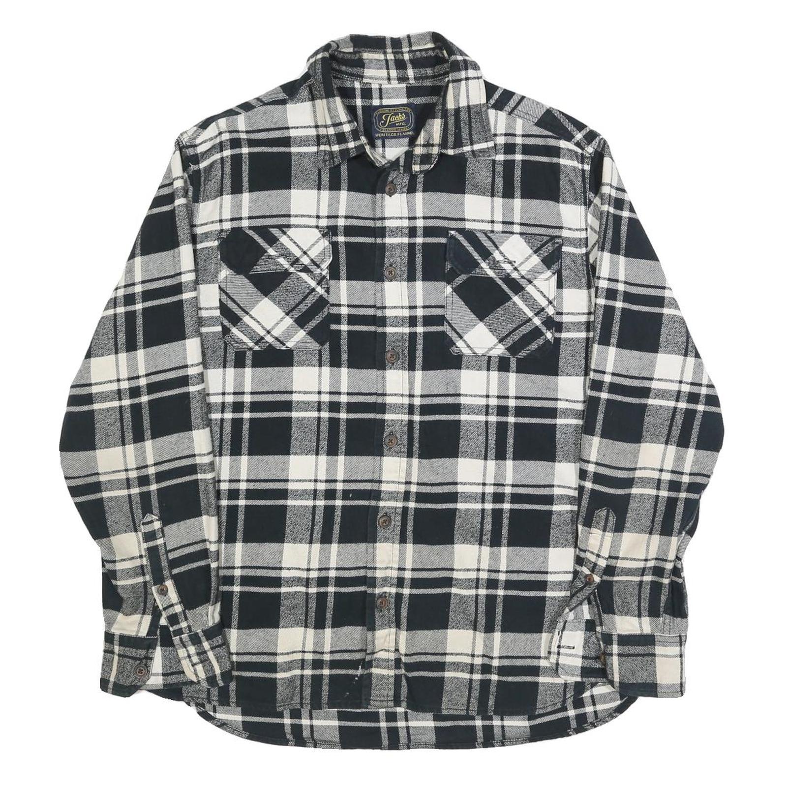 Buy JACHS Mens Black & White Checked Cotton Blend Flannel Shirt L Casual Long Sleeve Refurbished - $16.89 JACHS Mens Black & White Checked Cotton Blend Flannel Shirt L Casual Long Sleeve Refurbished - N/A refurbished available on Cerqular