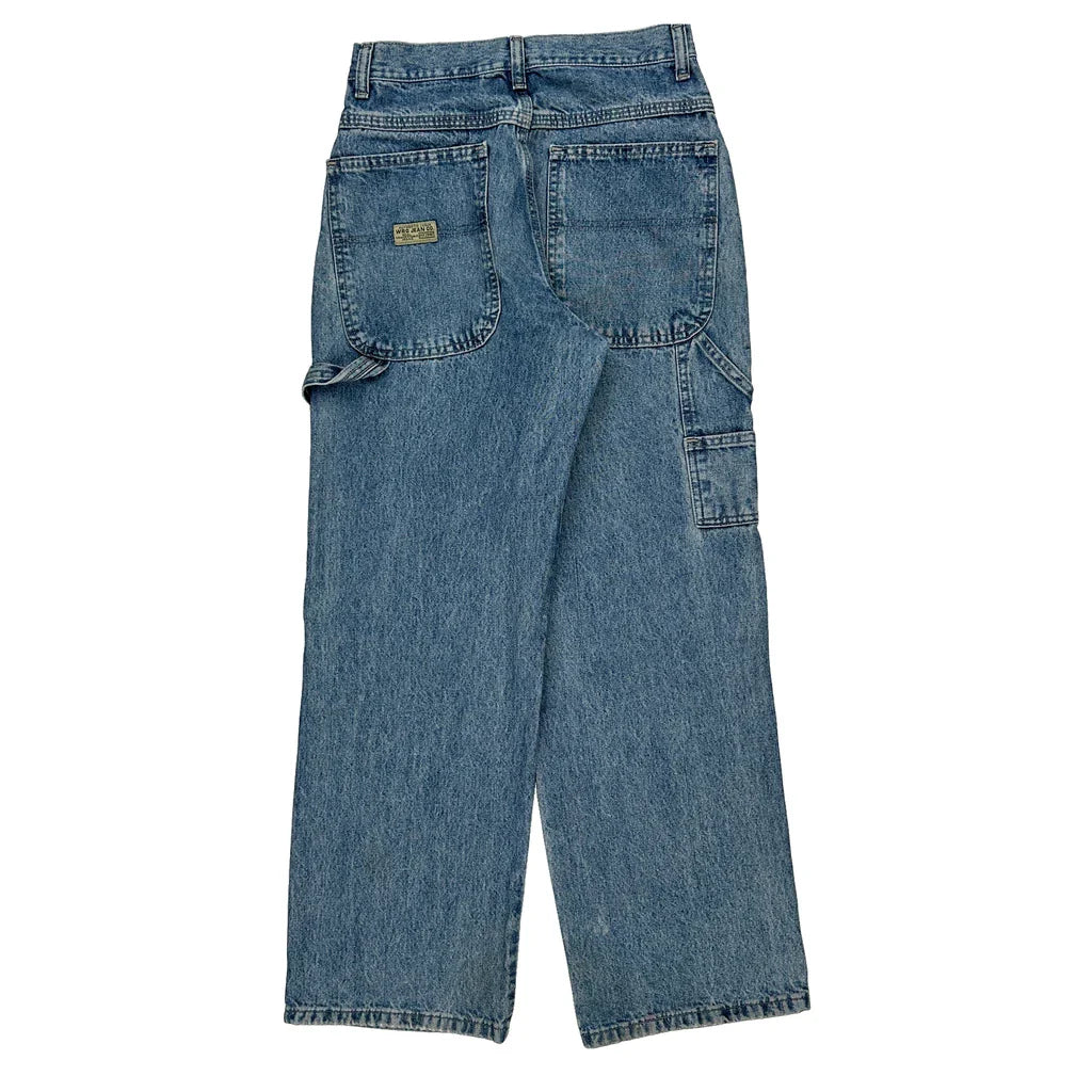 Wrangler Double Knee Carpenter Jeans - 26W 31L Blue Denim Refurbished - Thrifted (note: this is a term often used to describe second- refurbished available on Cerqular