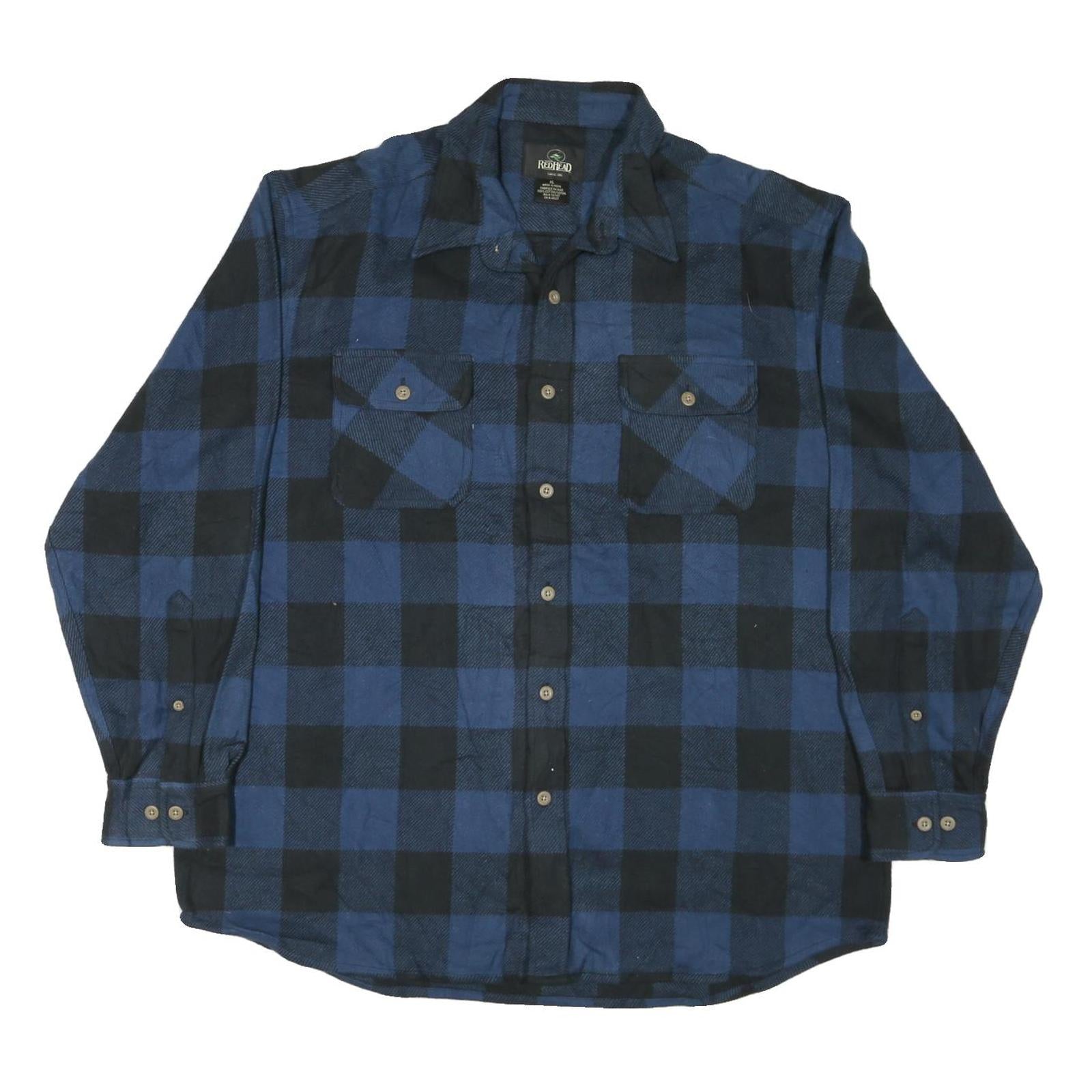 Buy RED HEAD Mens Blue & Black Check Shirt XL Cotton Blend Long Sleeve Casual Refurbished - $32.49 RED HEAD Mens Blue & Black Check Shirt XL Cotton Blend Long Sleeve Casual Refurbished - N/A refurbished available on Cerqular