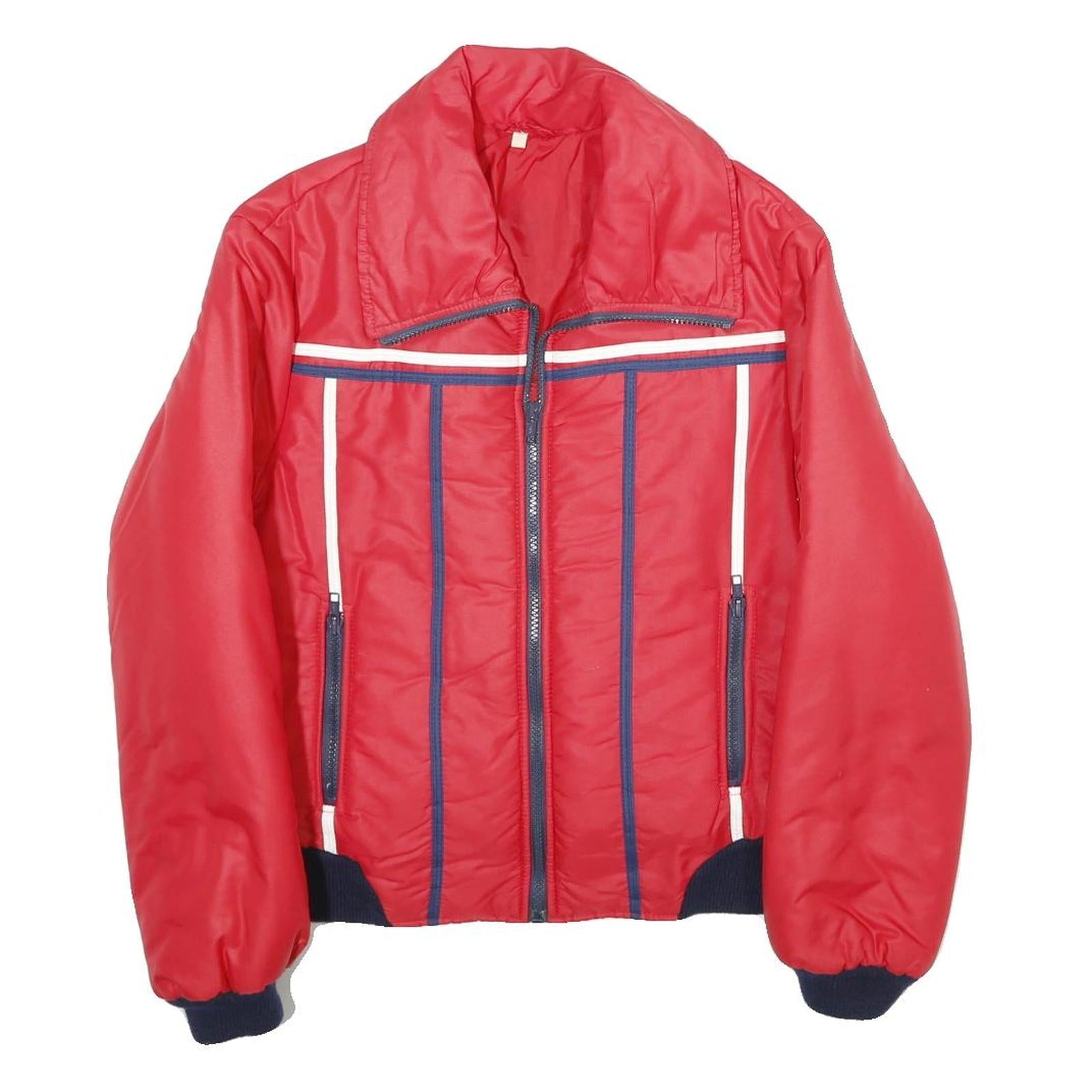NYLSUISSE Womens Red Zip Jacket UK 10 Polyamide Plain Retro Style Refurbished - N/A refurbished available on Cerqular