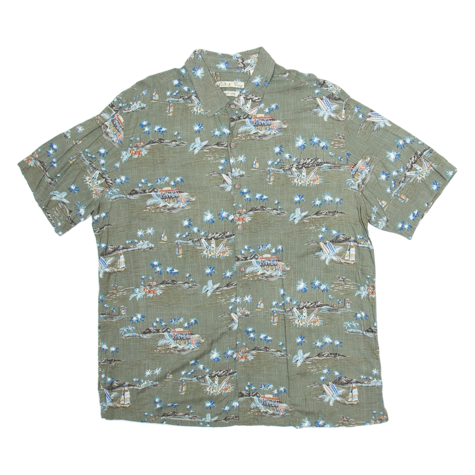 BATIK BAY Mens Hawaiian Shirt Green Crazy Pattern XL Refurbished - N/A refurbished available on Cerqular