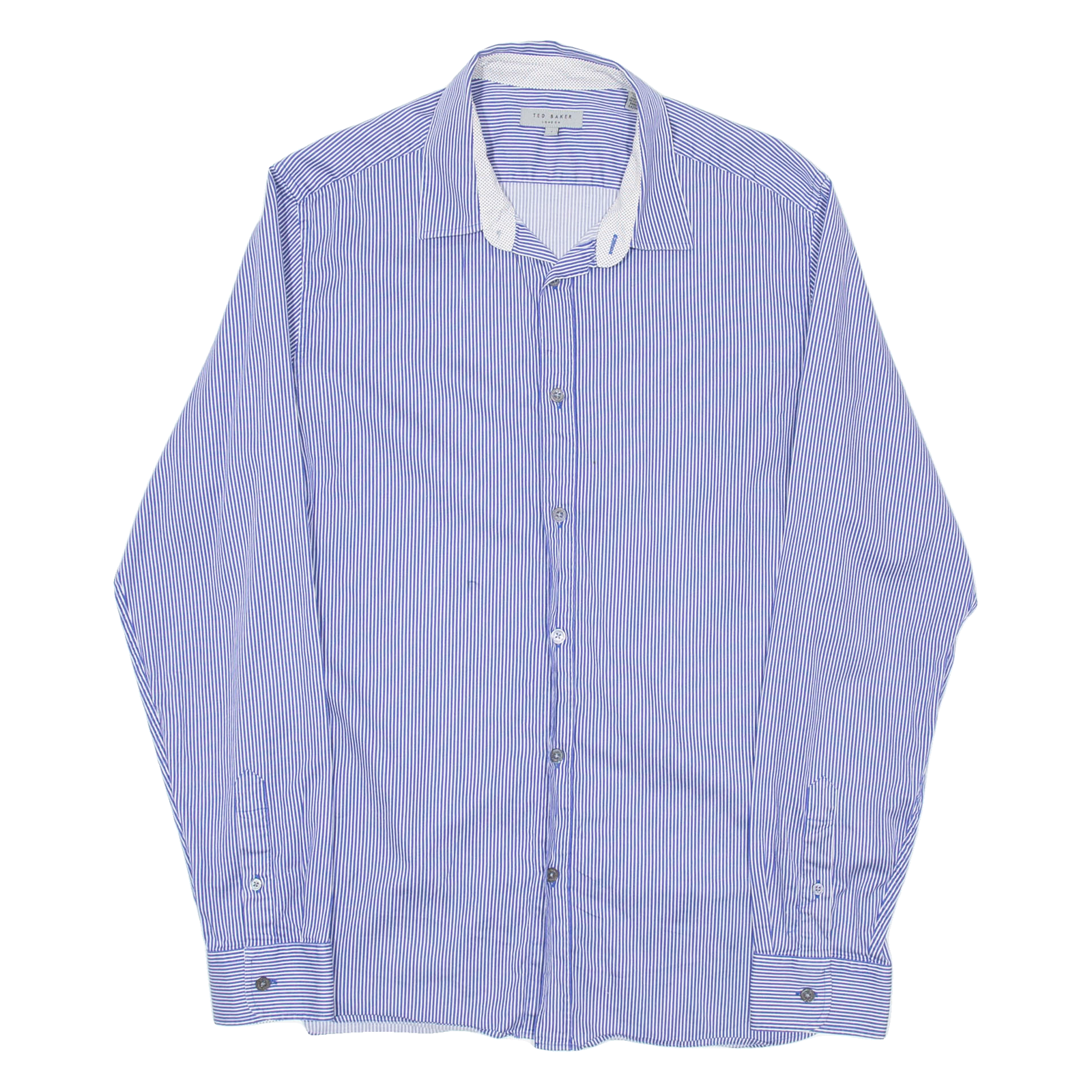 TED BAKER Mens Shirt Blue Striped Long Sleeve M Refurbished - N/A refurbished available on Cerqular
