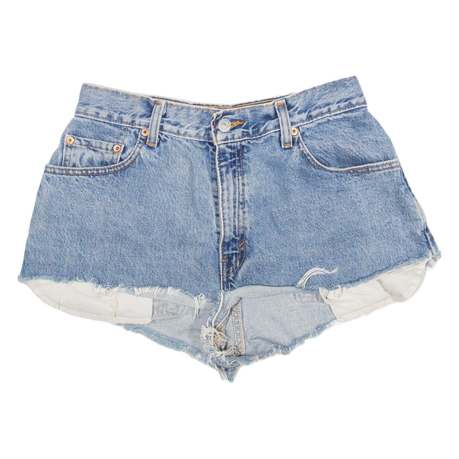 LEVI'S Womens Denim Shorts Blue XS W26 Refurbished - N/A refurbished available on Cerqular