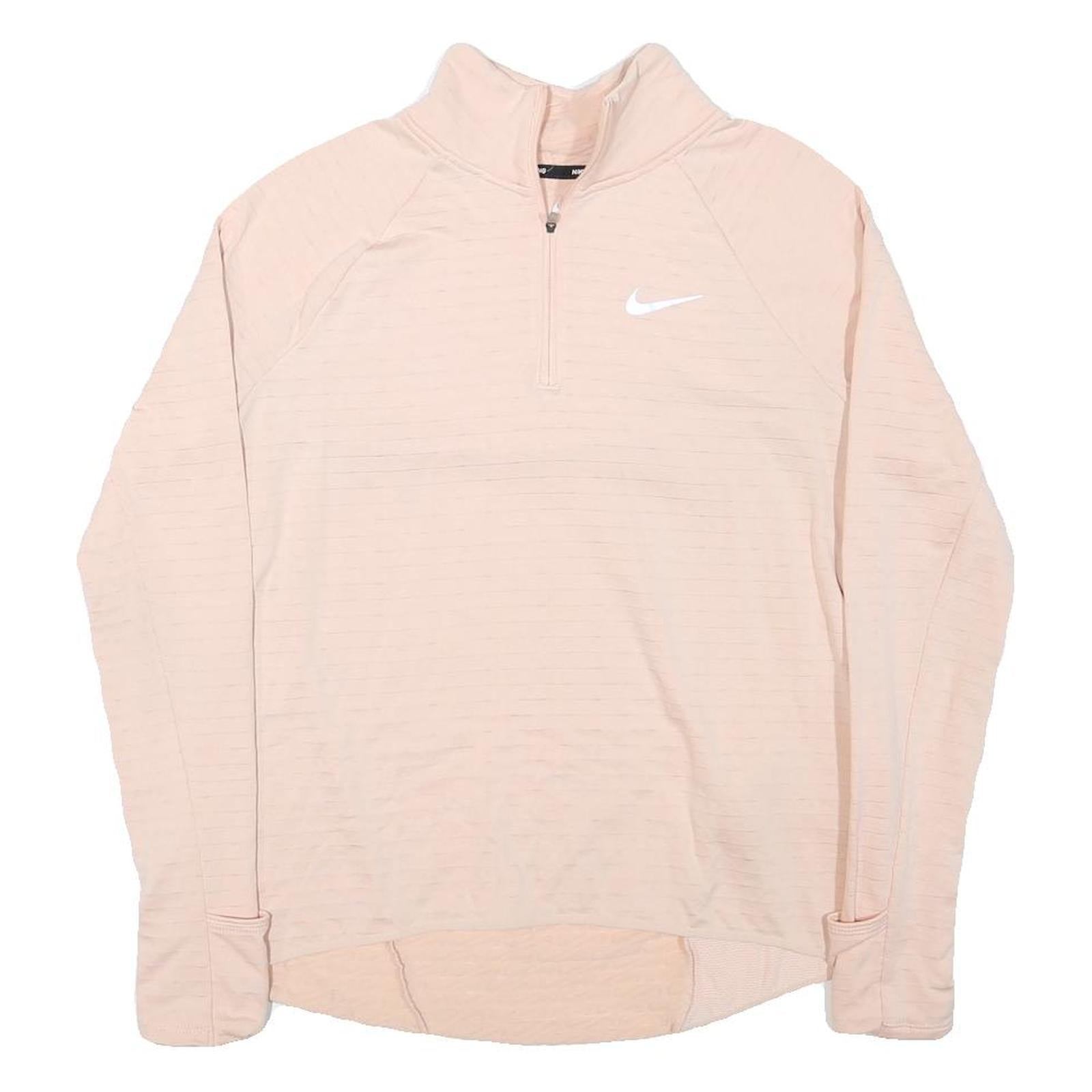 NIKE Womens Beige 1/4 Zip M Sweatshirt Lightweight Pullover Activewear Refurbished - N/A refurbished available on Cerqular