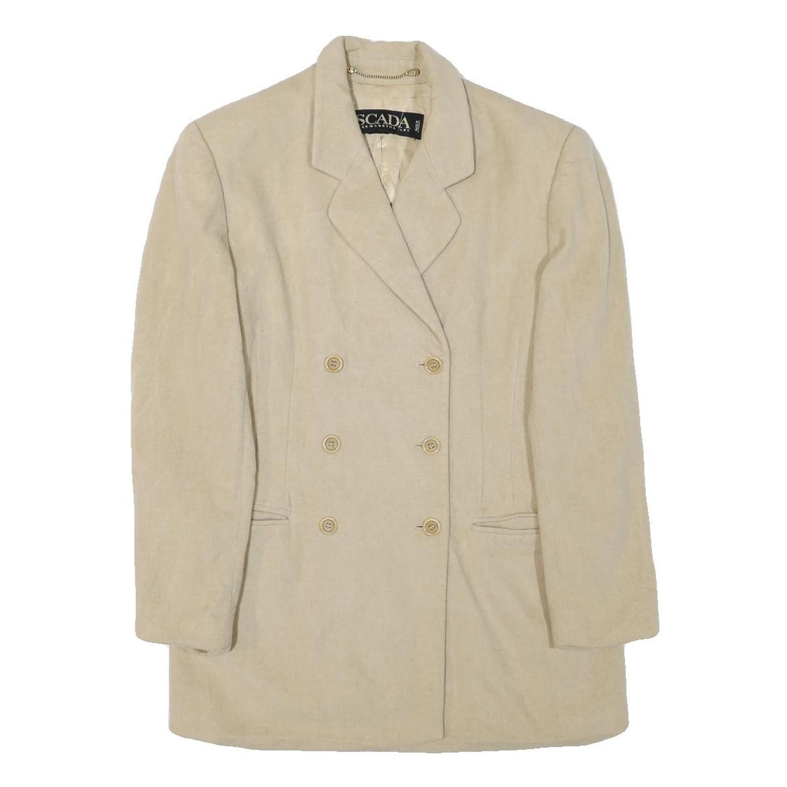 Buy ESCADA Womens Beige Wool Double Breasted Jacket M Woven Classic Elegant Refurbished - $74.09 ESCADA Womens Beige Wool Double Breasted Jacket M Woven Classic Elegant Refurbished - N/A refurbished available on Cerqular