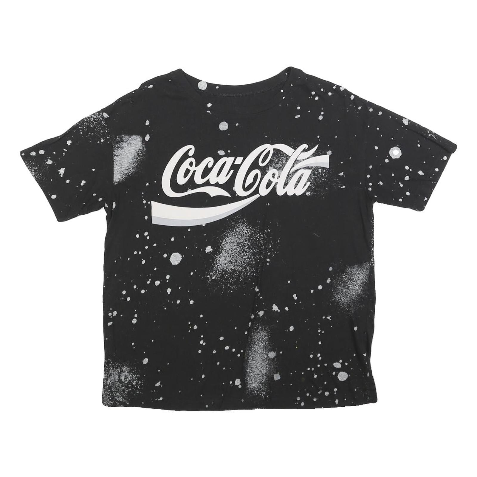 COCA COLA Womens Black & White Splatter Graphic T-Shirt M Short Sleeve Crew Neck Refurbished - N/A refurbished available on Cerqular