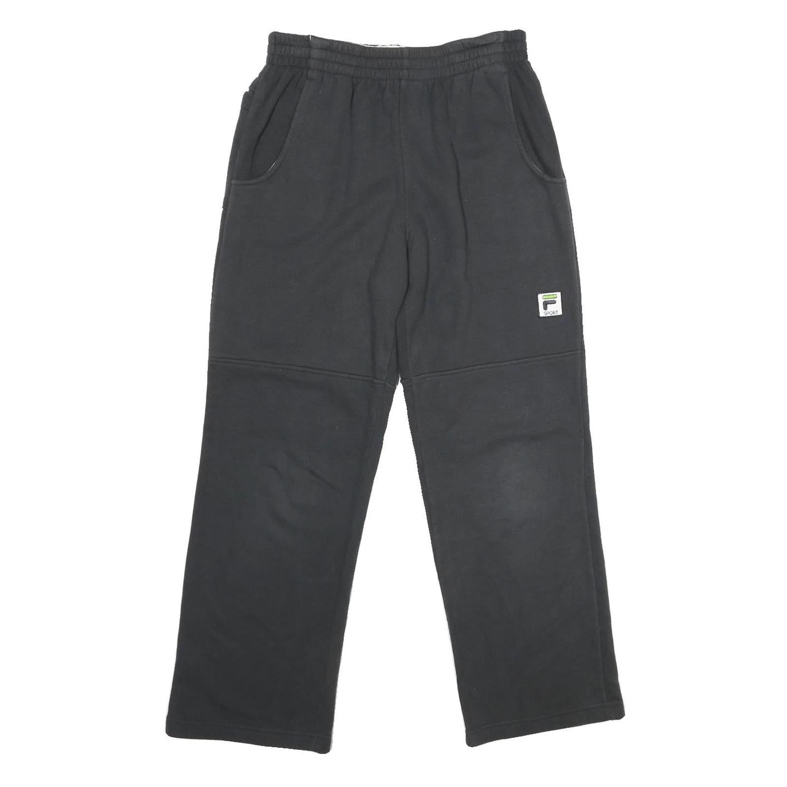 FILA Womens Joggers Black L W26 L26 Casual Cotton Blend Wide Leg Relaxed Fit Refurbished - N/A refurbished available on Cerqular