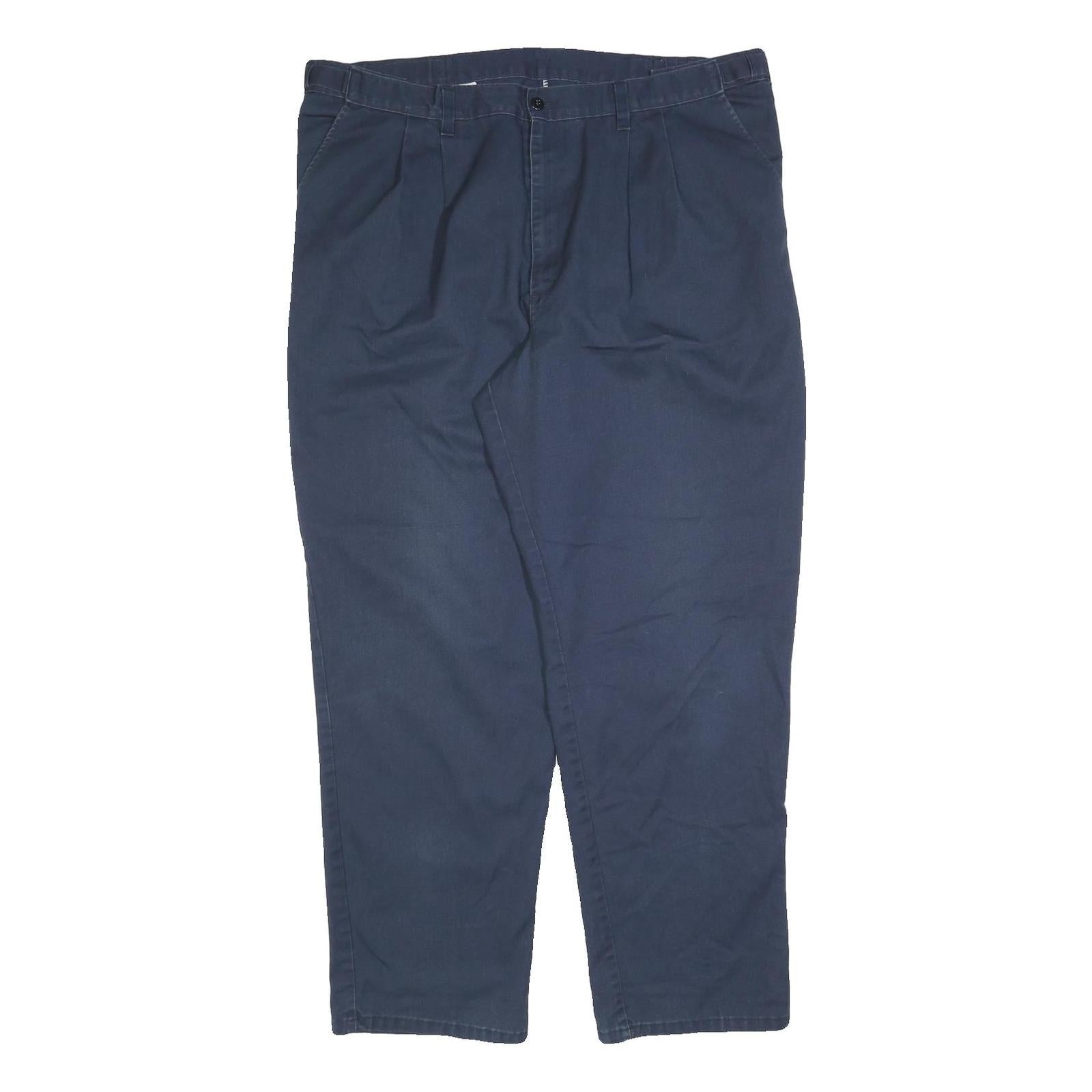 DICKIES Mens Cotton Blend Navy Regular Straight Trousers W40 L32 Workwear Zip Refurbished - N/A refurbished available on Cerqular