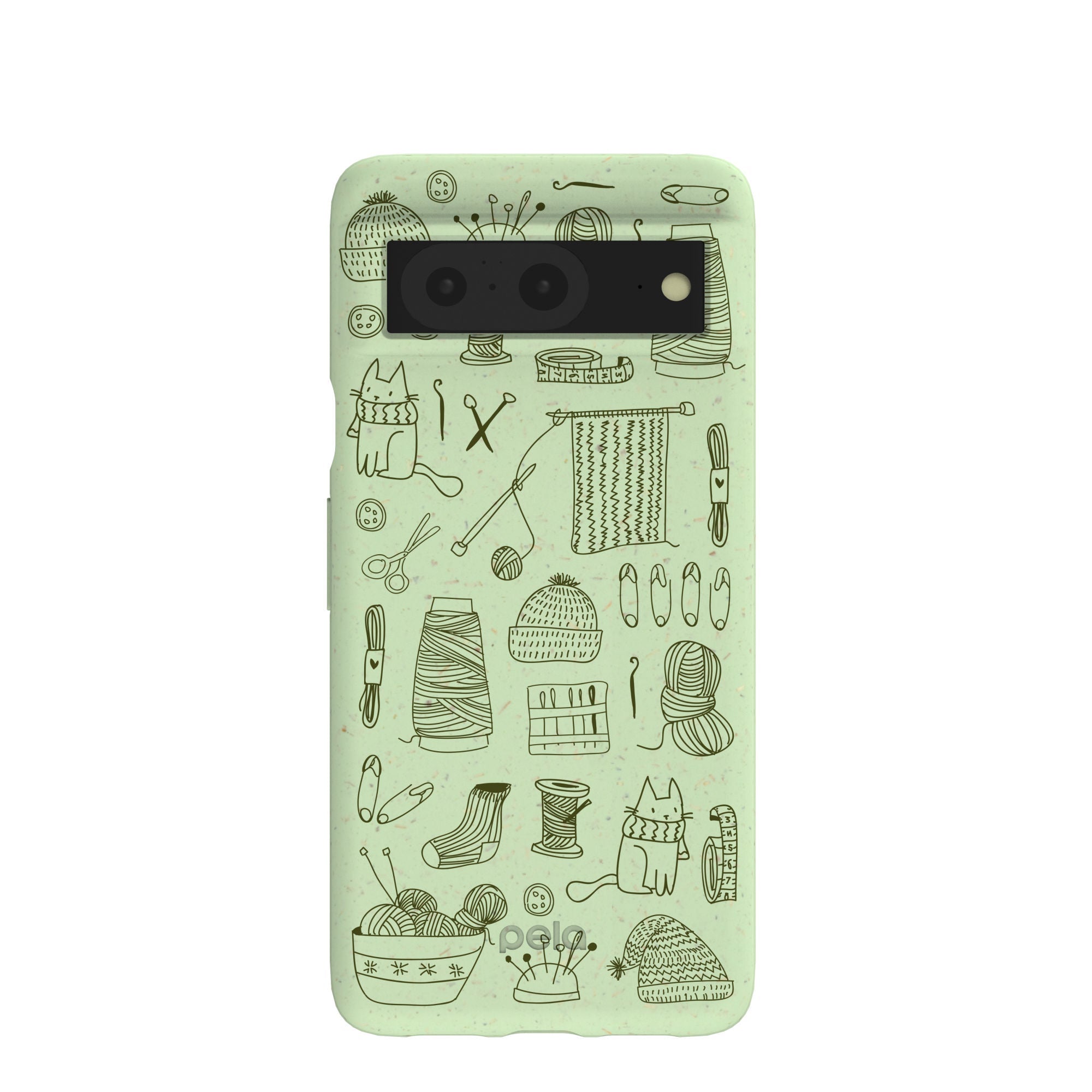 Sage Green Knit Nook Google Pixel 8 Case Refurbished - Pela Case refurbished available on Cerqular