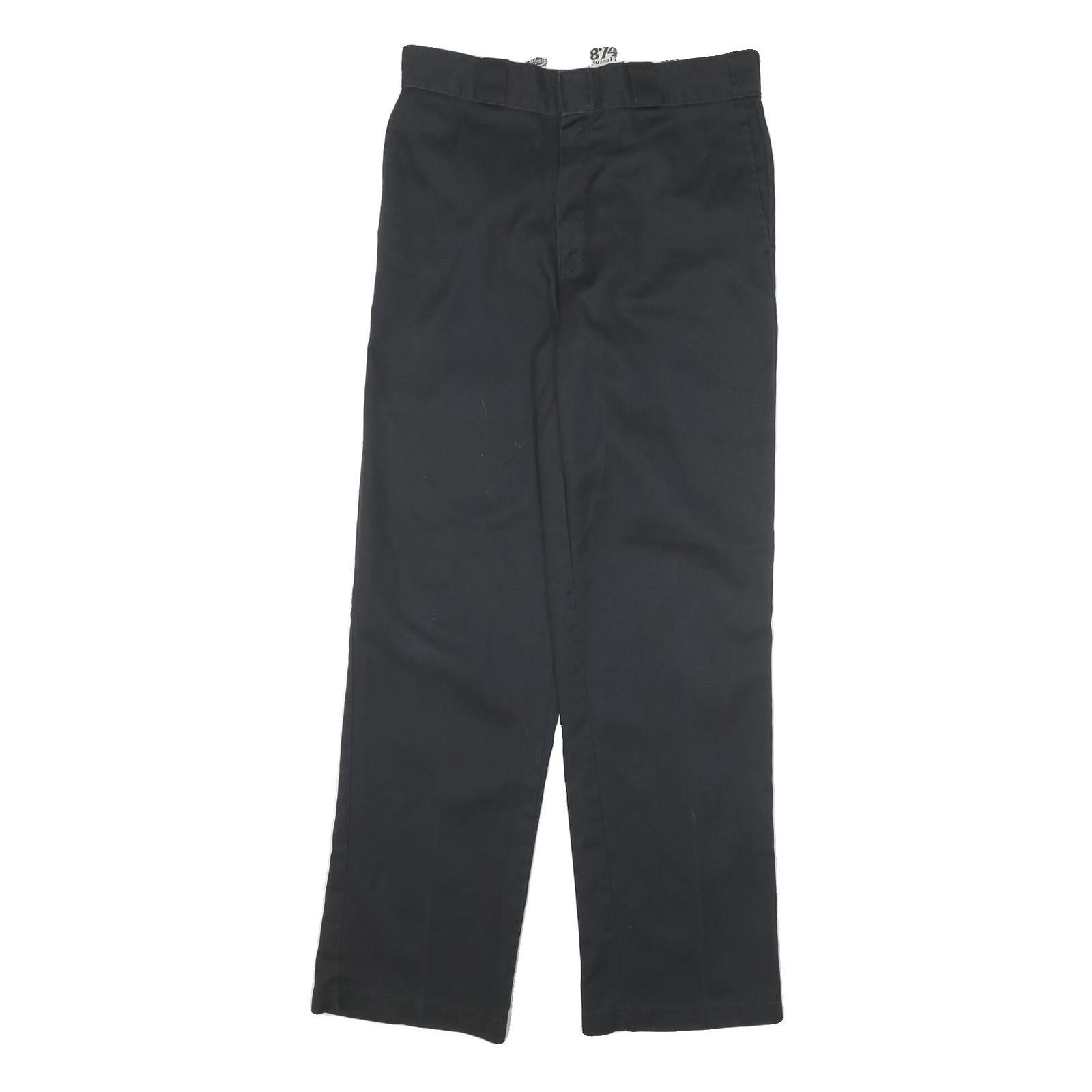 DICKIES Mens Regular Fit Black Cotton Blend Straight Leg Trousers W32 L32 Refurbished - N/A refurbished available on Cerqular