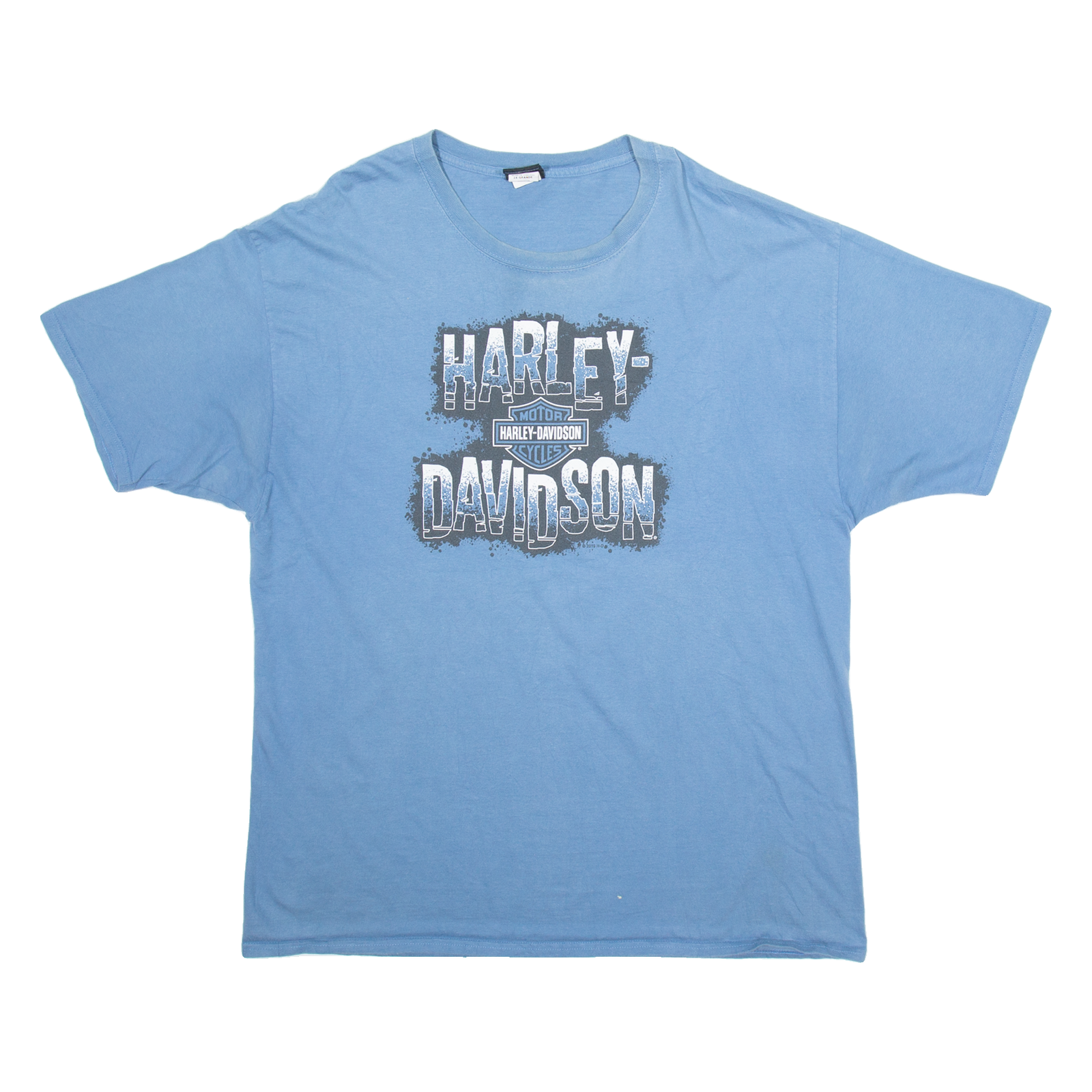 HARLEY DAVIDSON Mens T-Shirt Blue 2XL Refurbished - N/A refurbished available on Cerqular