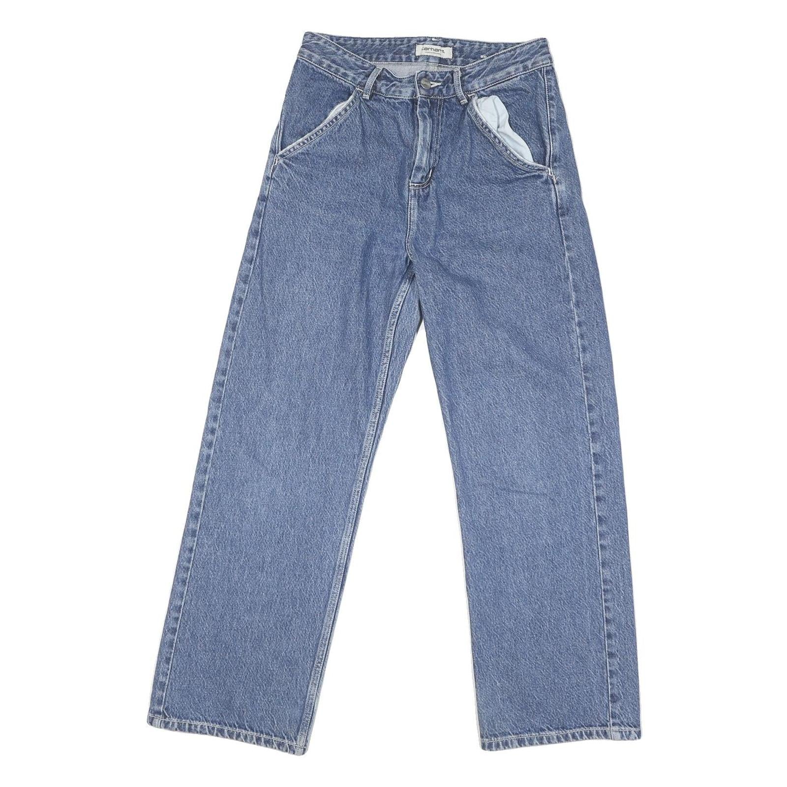 CARHARTT Mens Loose Blue Denim Light W27 L27 Workwear Zip Jeans Refurbished - N/A refurbished available on Cerqular
