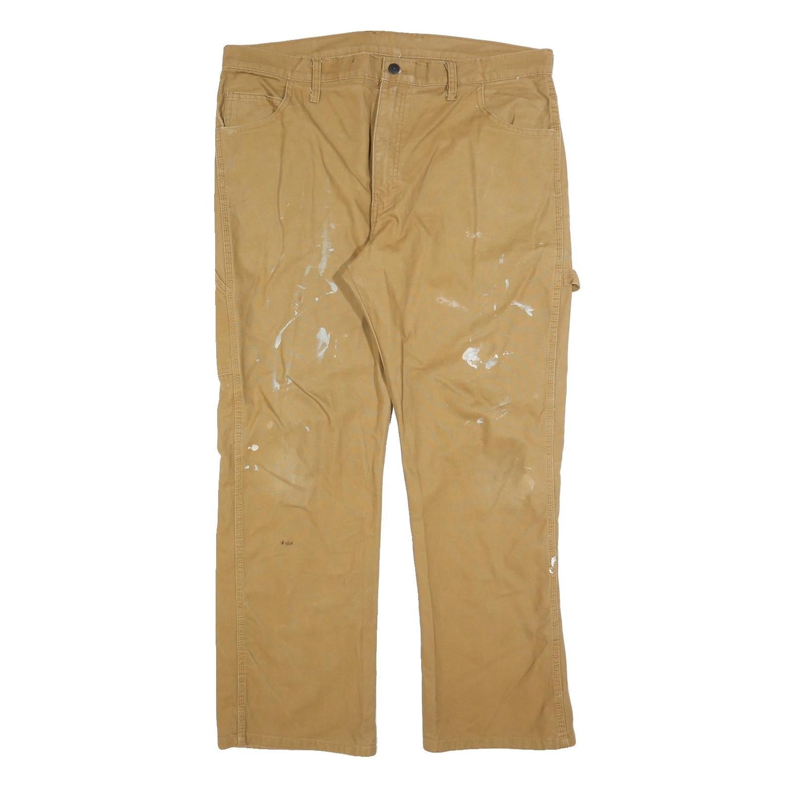 DICKIES Mens Relaxed Beige Denim Jeans W38 L30 Workwear Cotton Blend Zip Refurbished - N/A refurbished available on Cerqular