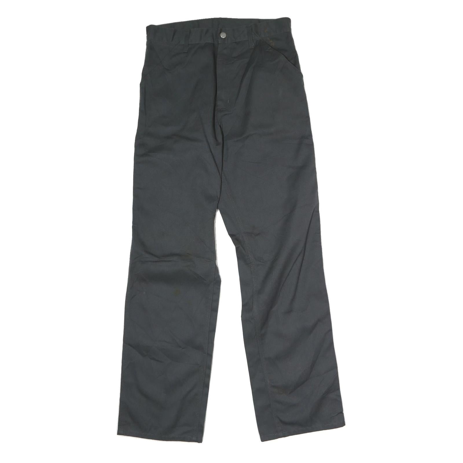 CARHARTT Mens Cotton Black Regular Straight Trousers W33 L30 Workwear Durable Refurbished - N/A refurbished available on Cerqular
