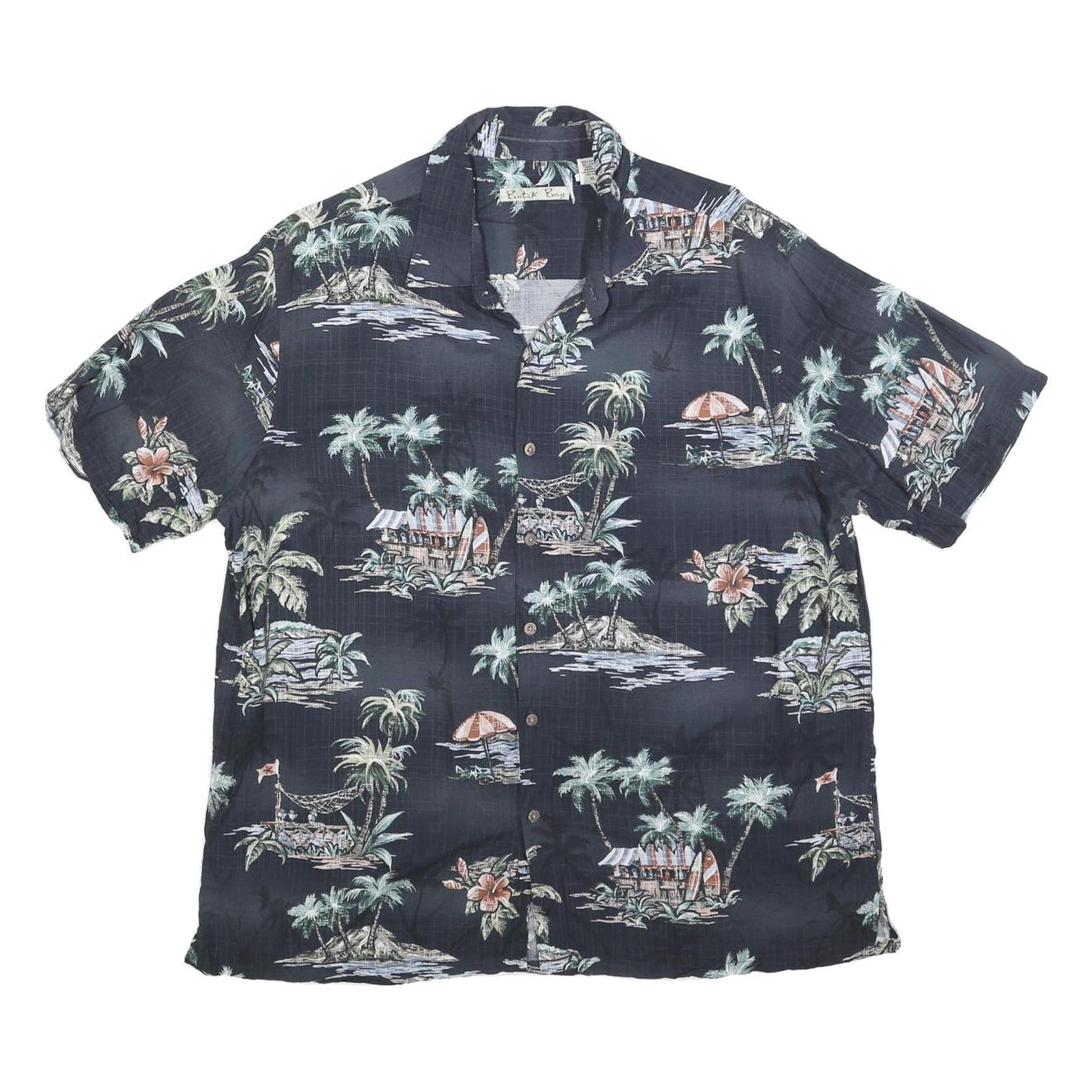 BATIK BAY Mens Black Tropical Print Rayon Shirt XL Casual Hawaiian Holiday Refurbished - N/A refurbished available on Cerqular