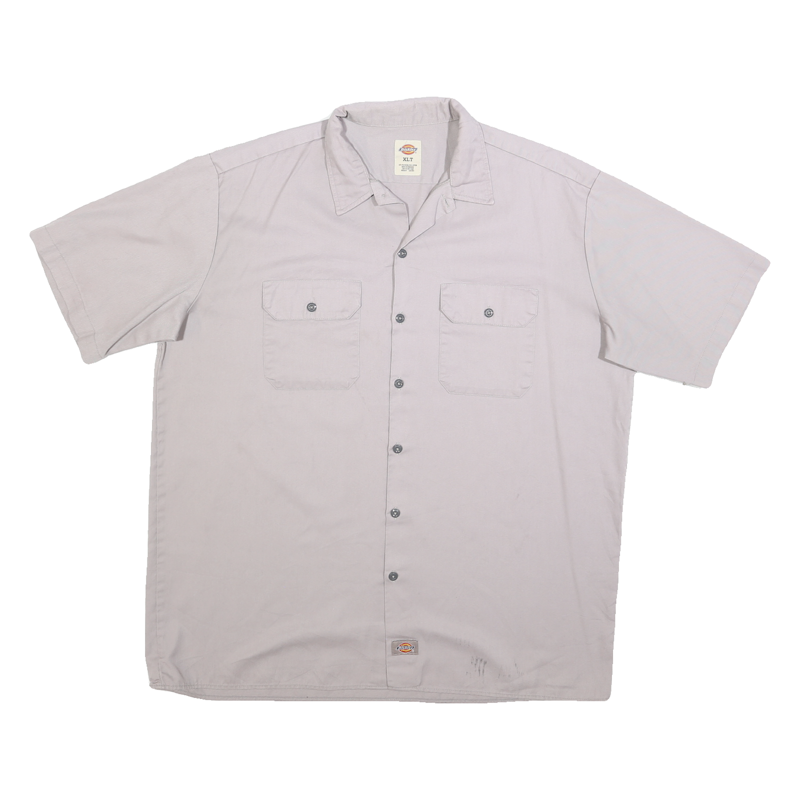 DICKIES Mens Grey & Beige Work Shirt Short Sleeve XL Cotton Blend Casual Refurbished - N/A refurbished available on Cerqular