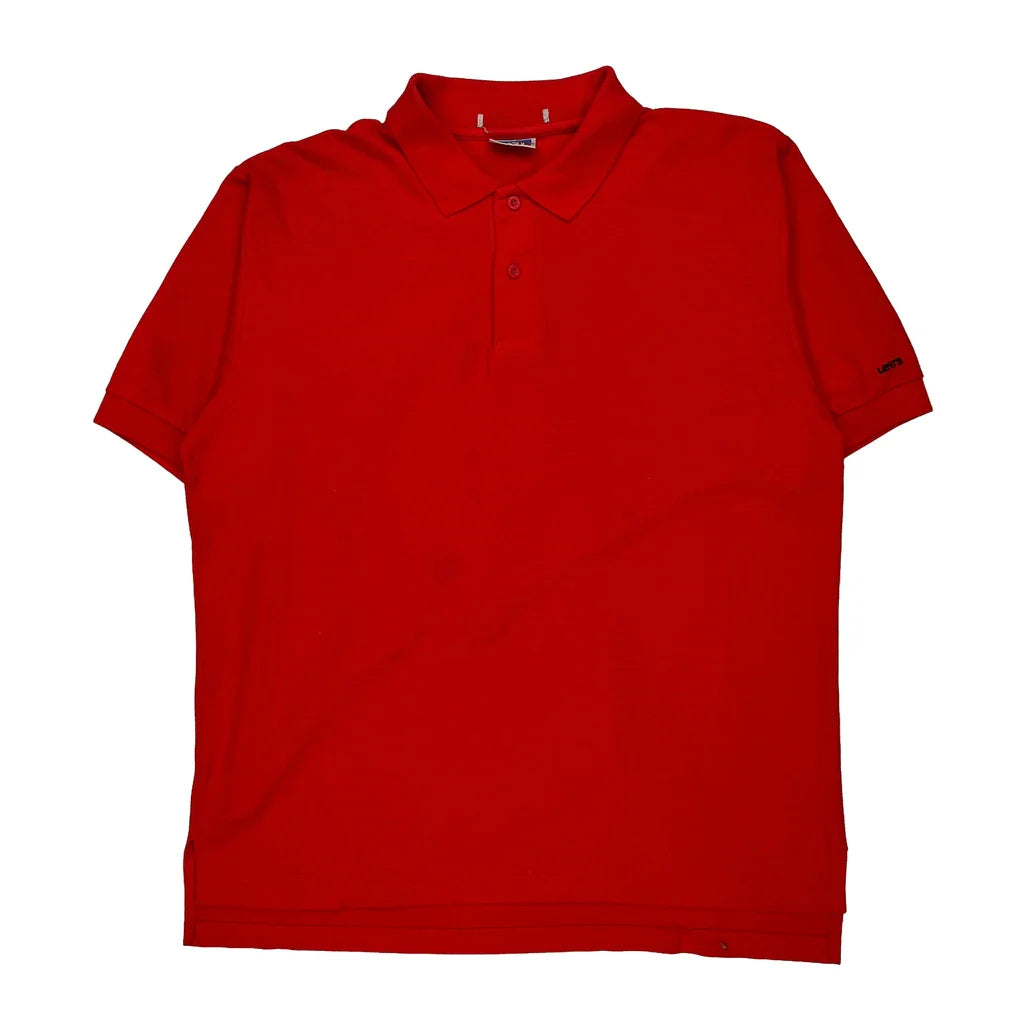 Levis Polo Shirt - Large Red Cotton Refurbished - Thrifted (note: this is a term often used to describe second- refurbished available on Cerqular