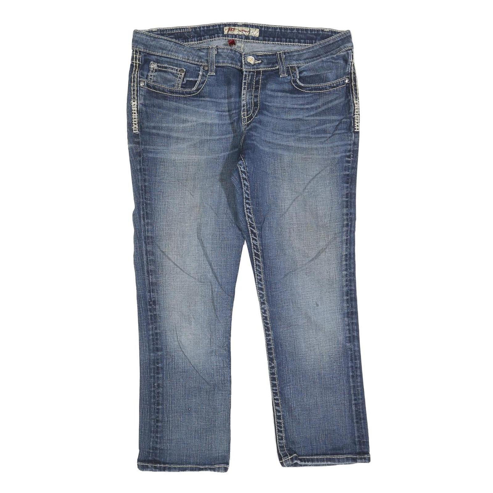 BKE Womens Blue Regular Fit Straight Denim Medium Wash Jeans W34 L27 Stylish Refurbished - N/A refurbished available on Cerqular