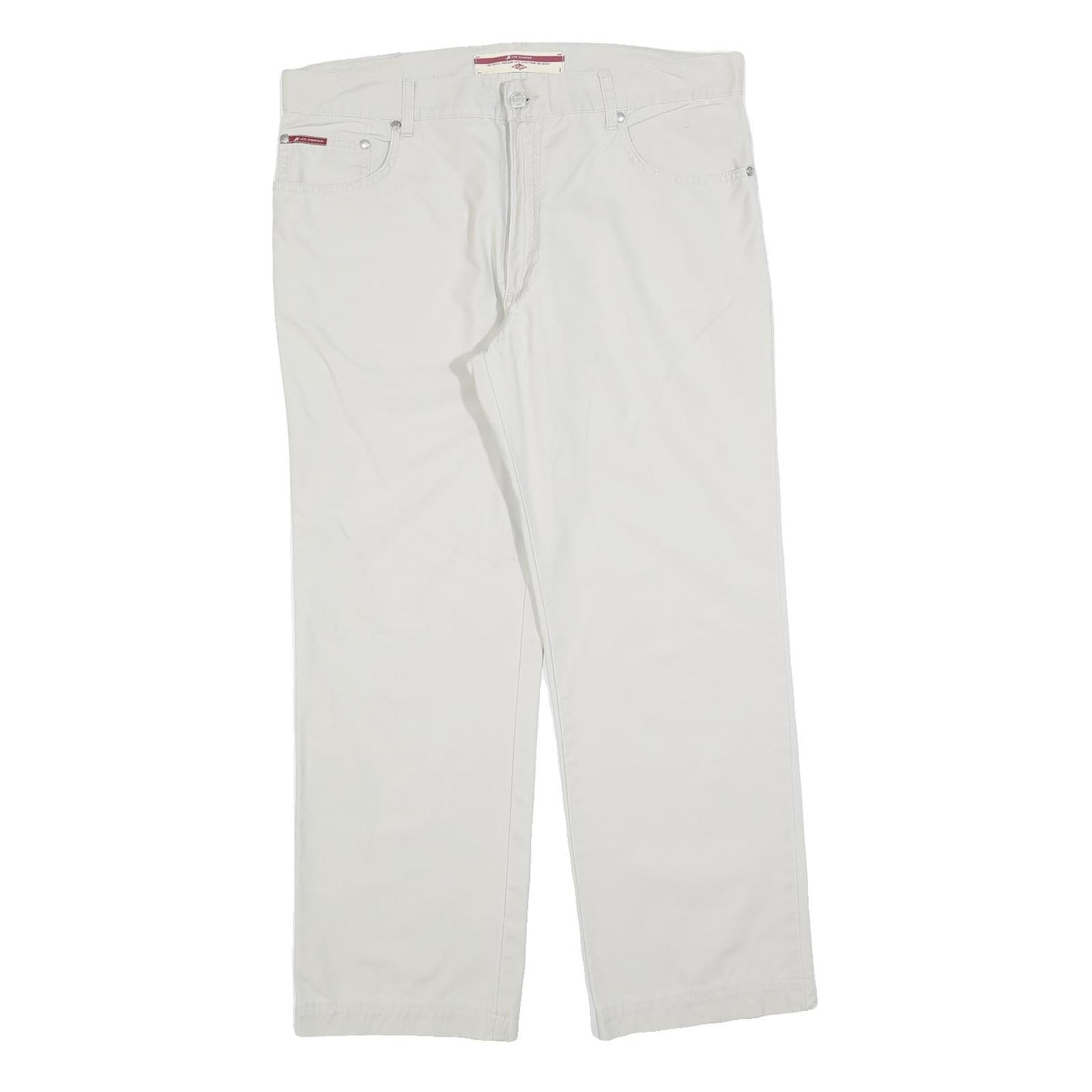 LEE COOPER Mens Cotton Blend White Regular Straight Trousers W36 L30 Classic Zip Refurbished - N/A refurbished available on Cerqular