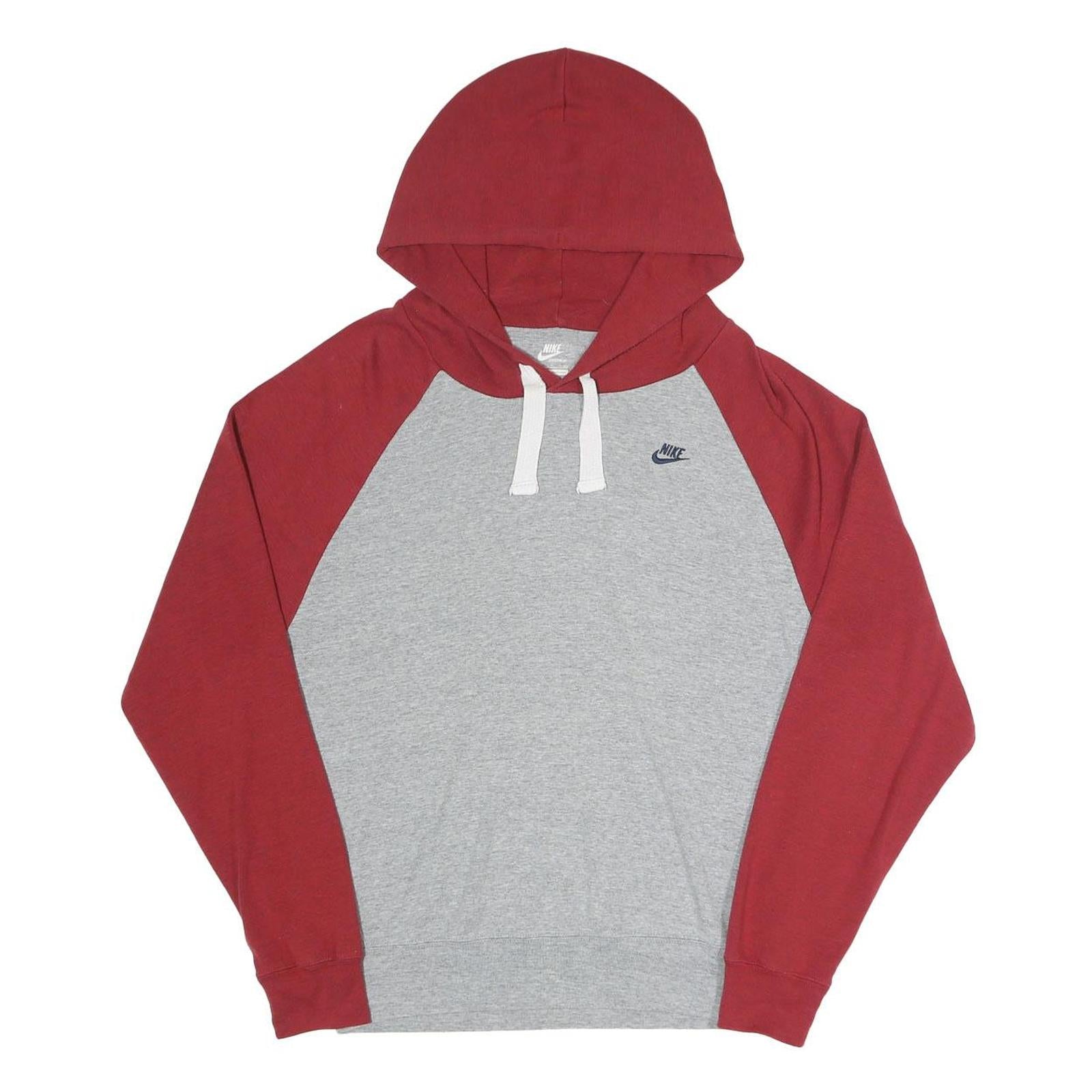 NIKE Mens Grey & Red Hooded Pullover Hoodie S Casual Cotton Blend Refurbished - N/A refurbished available on Cerqular